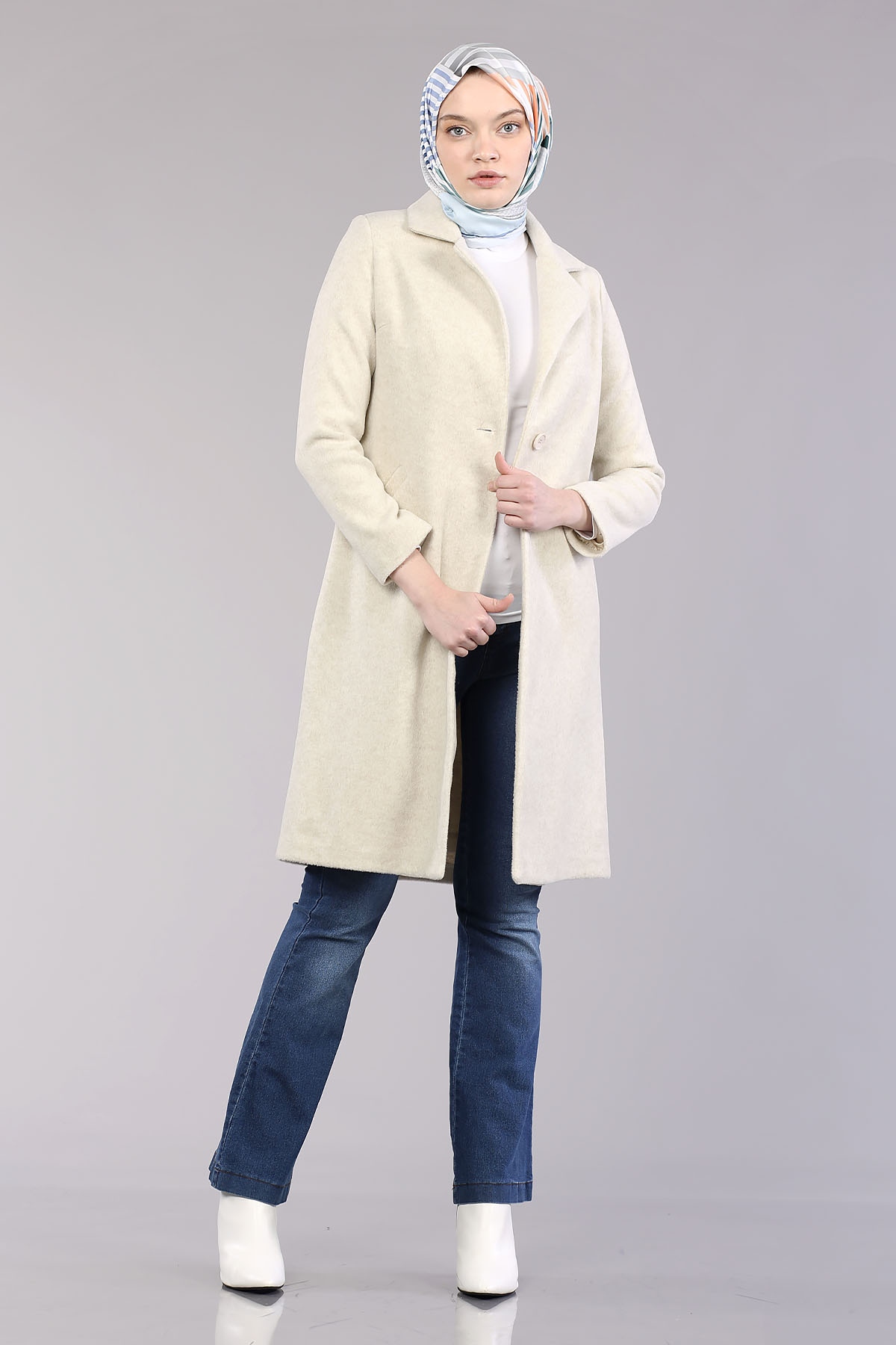 8514 Taytüyü Kaban 36-42 - Krem - 1