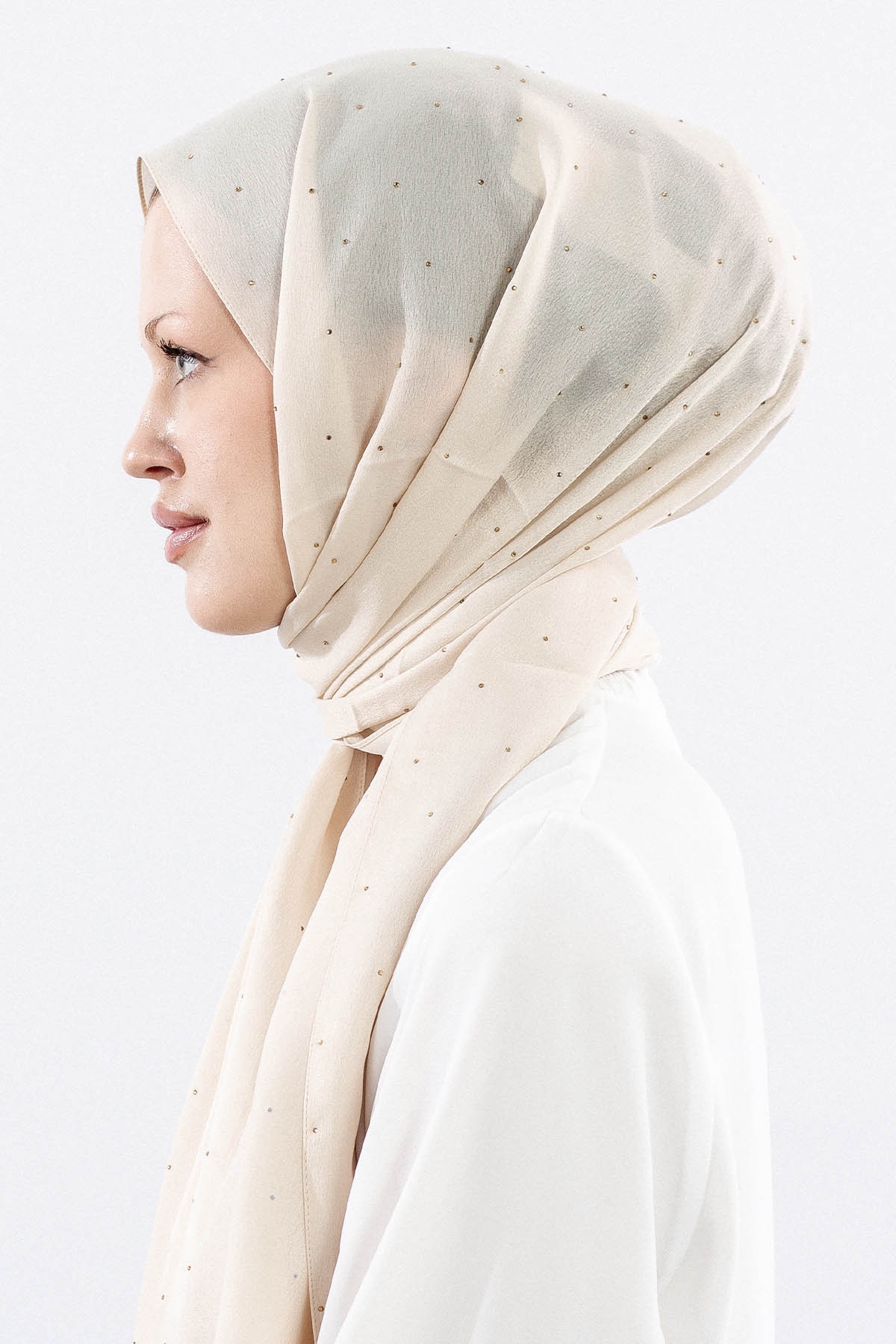 852 Taşli şik şal Prpl - Bej - 3