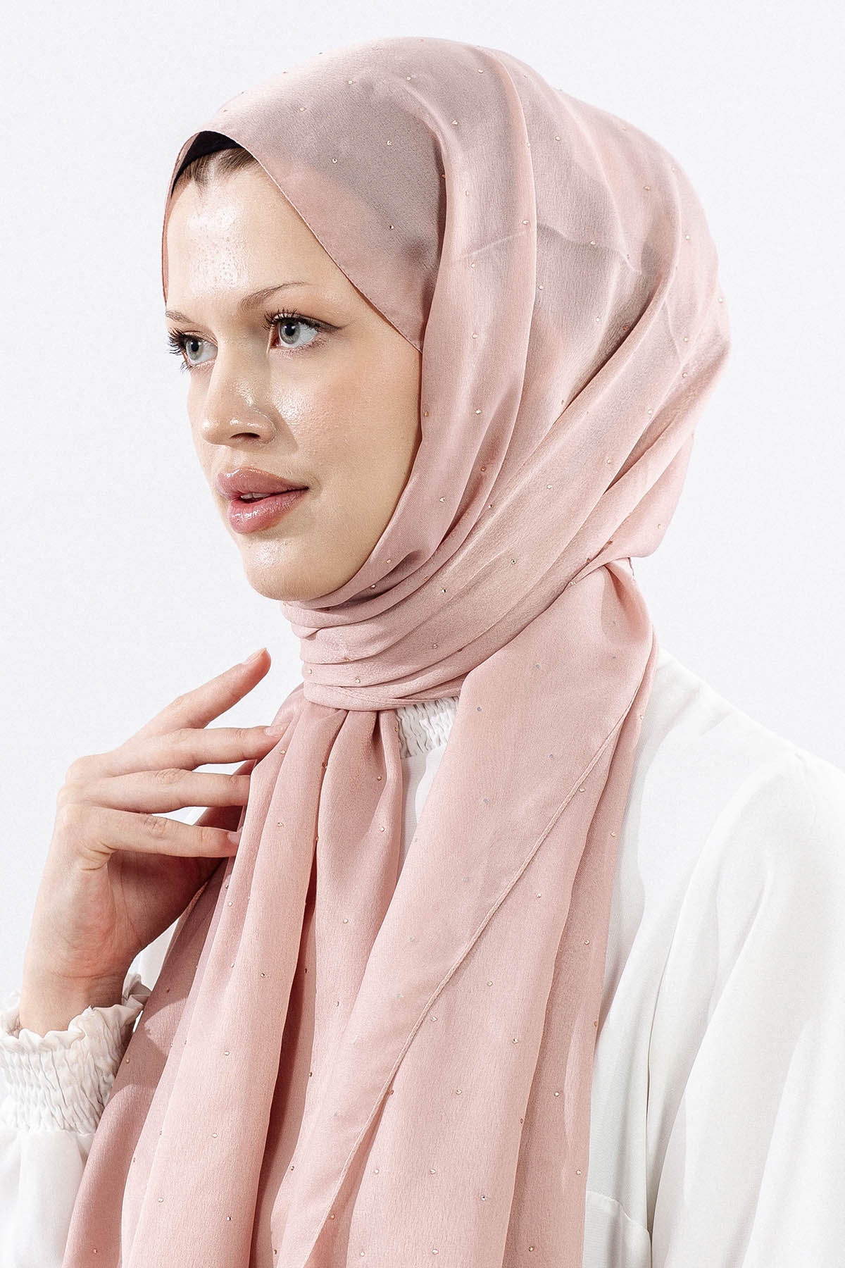 852 Taşli şik şal Prpl - Gul - 2