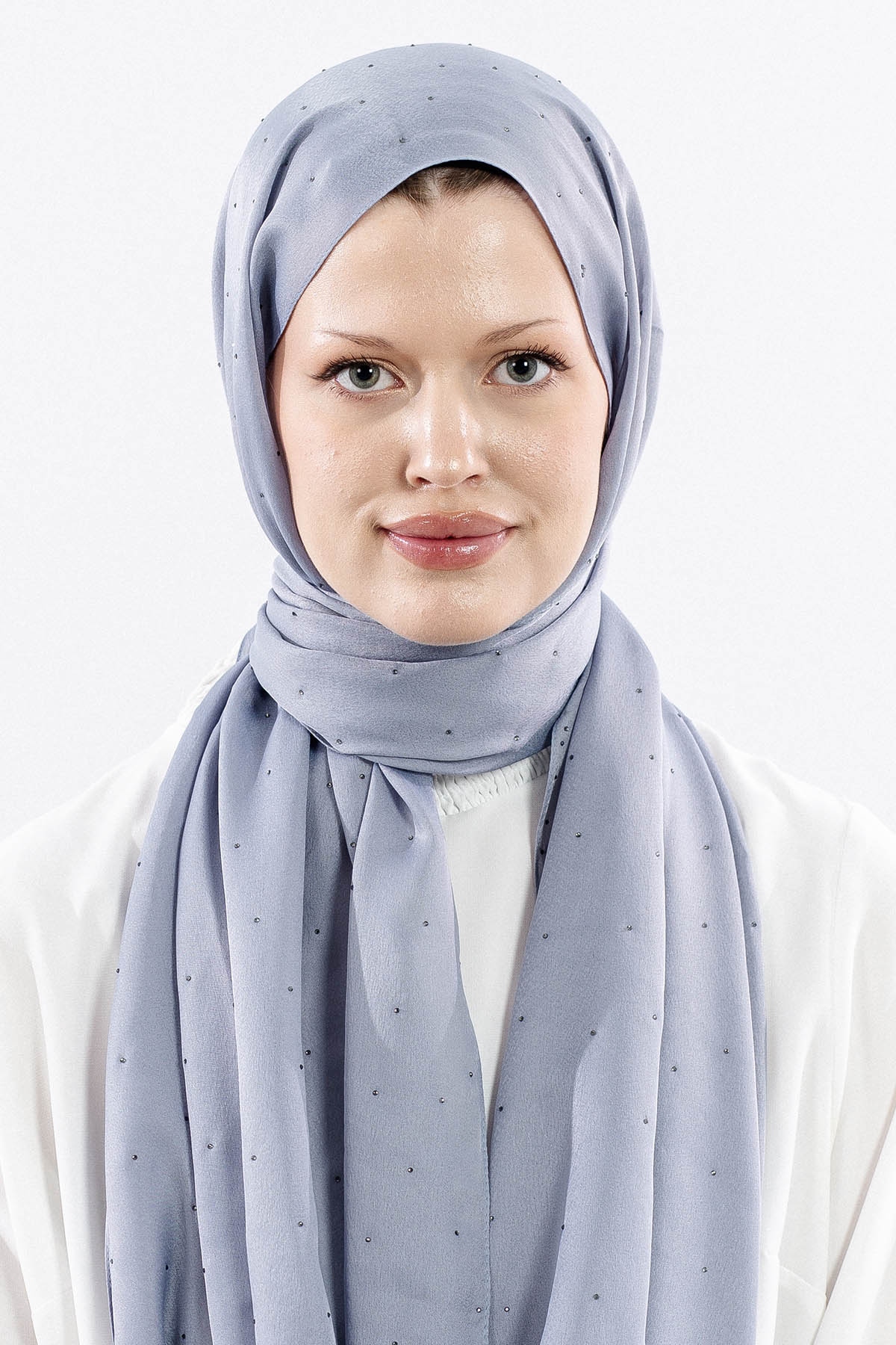 852 Taşli şik şal Prpl - Gumus - 1