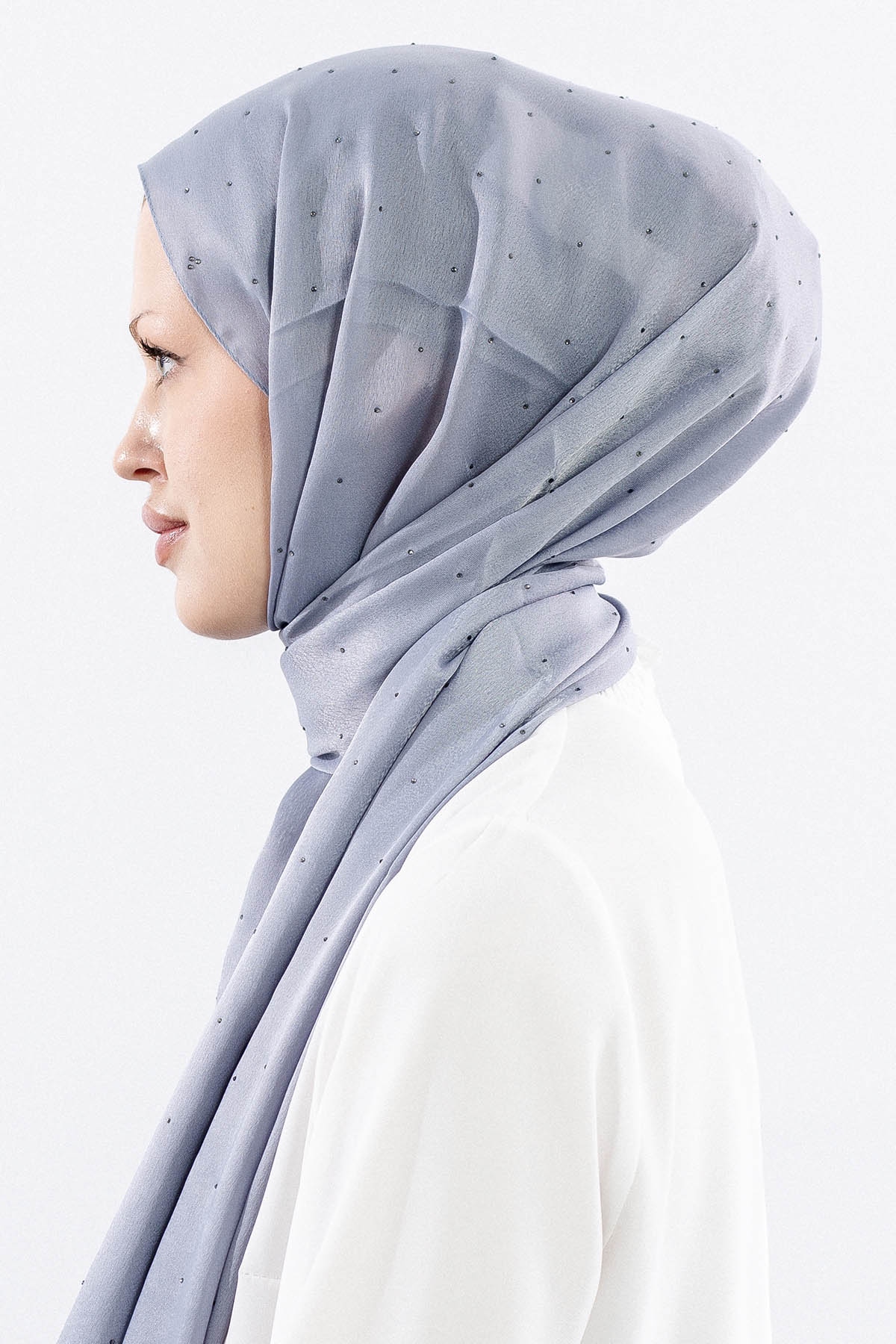 852 Taşli şik şal Prpl - Gumus - 3