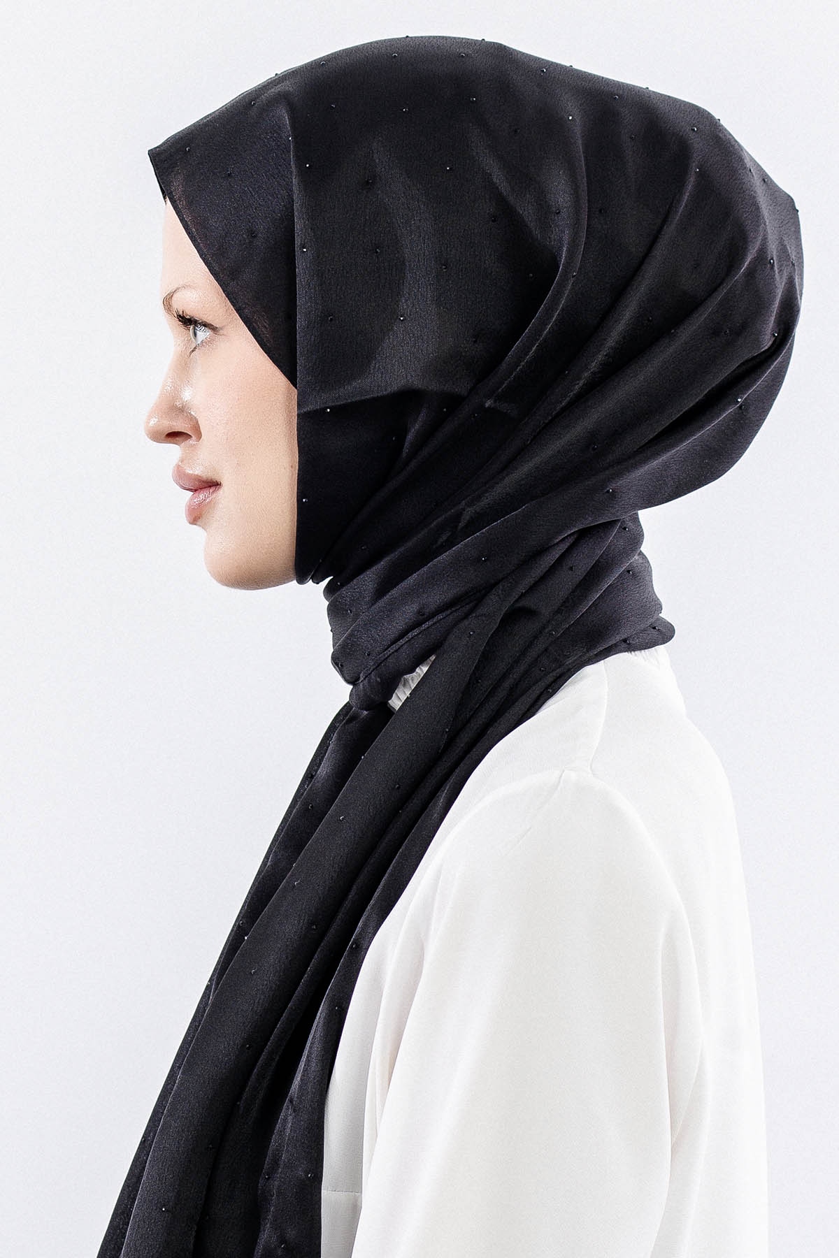 852 Taşli şik şal Prpl - Siyah - 3