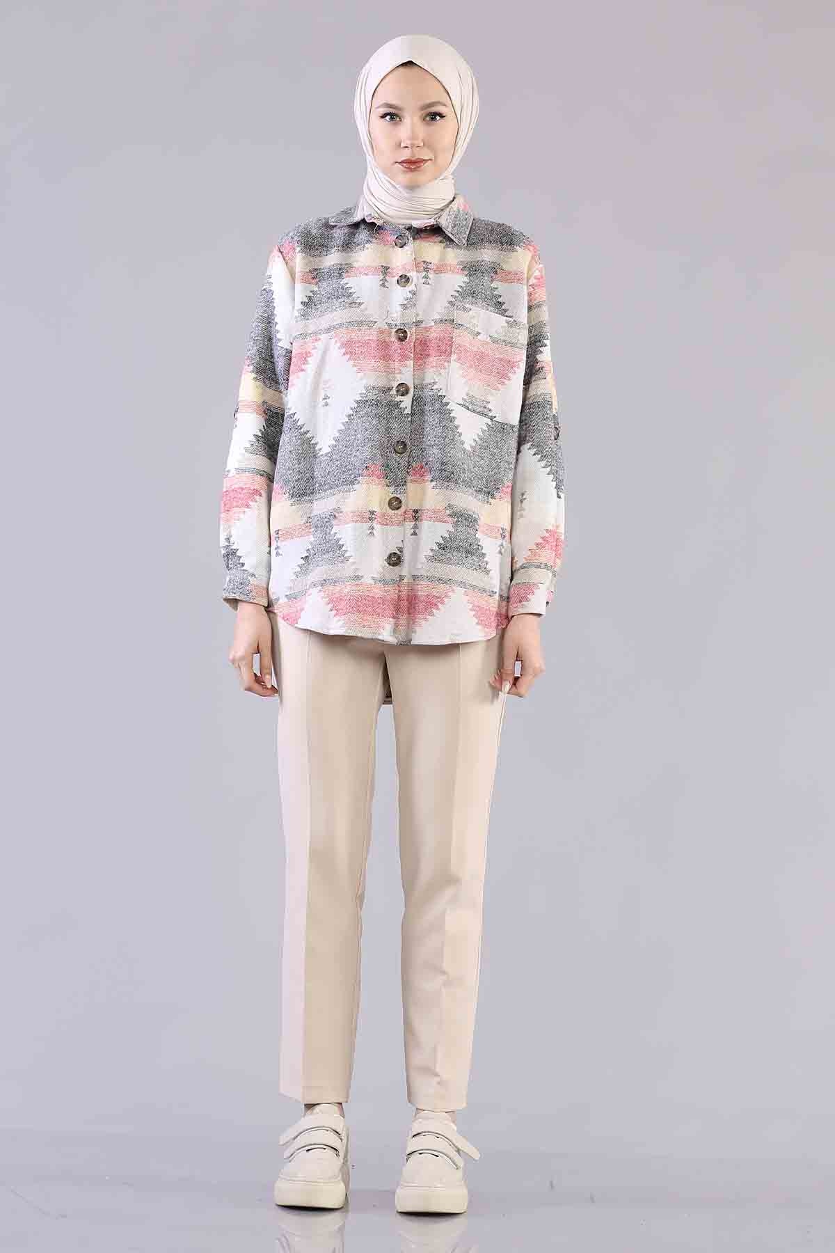 8617 Gömlek 38-44 - Kirmizi - 2