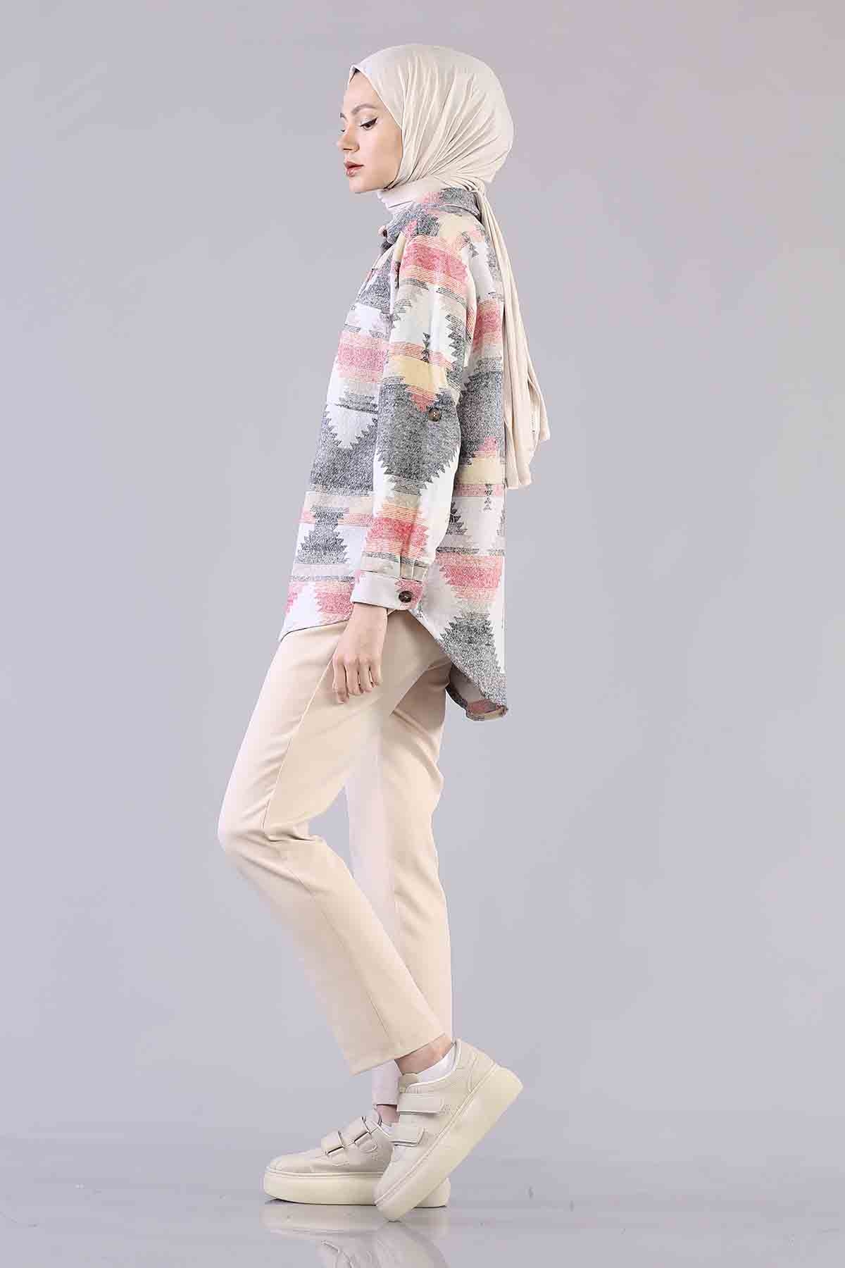 8617 Gömlek 38-44 - Kirmizi - 3