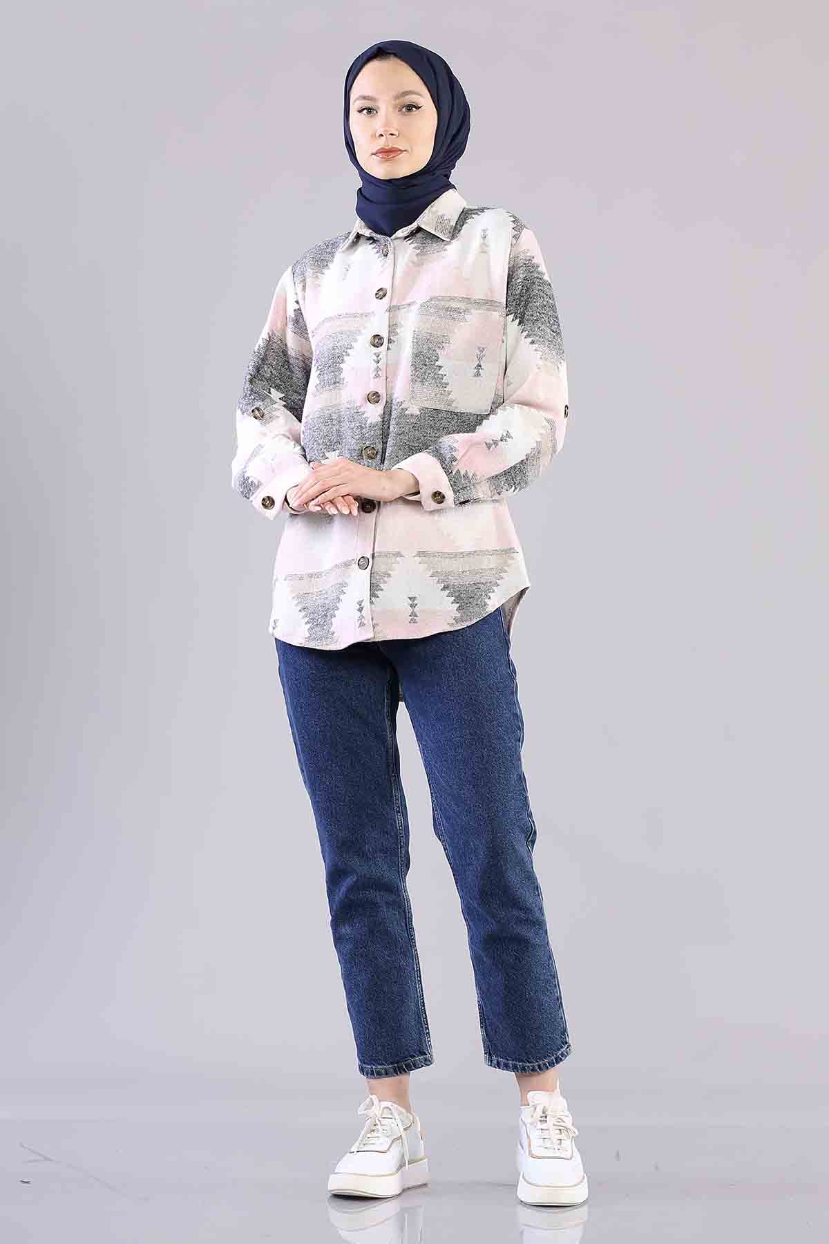 8617 Gömlek 38-44 - Pudra - 2