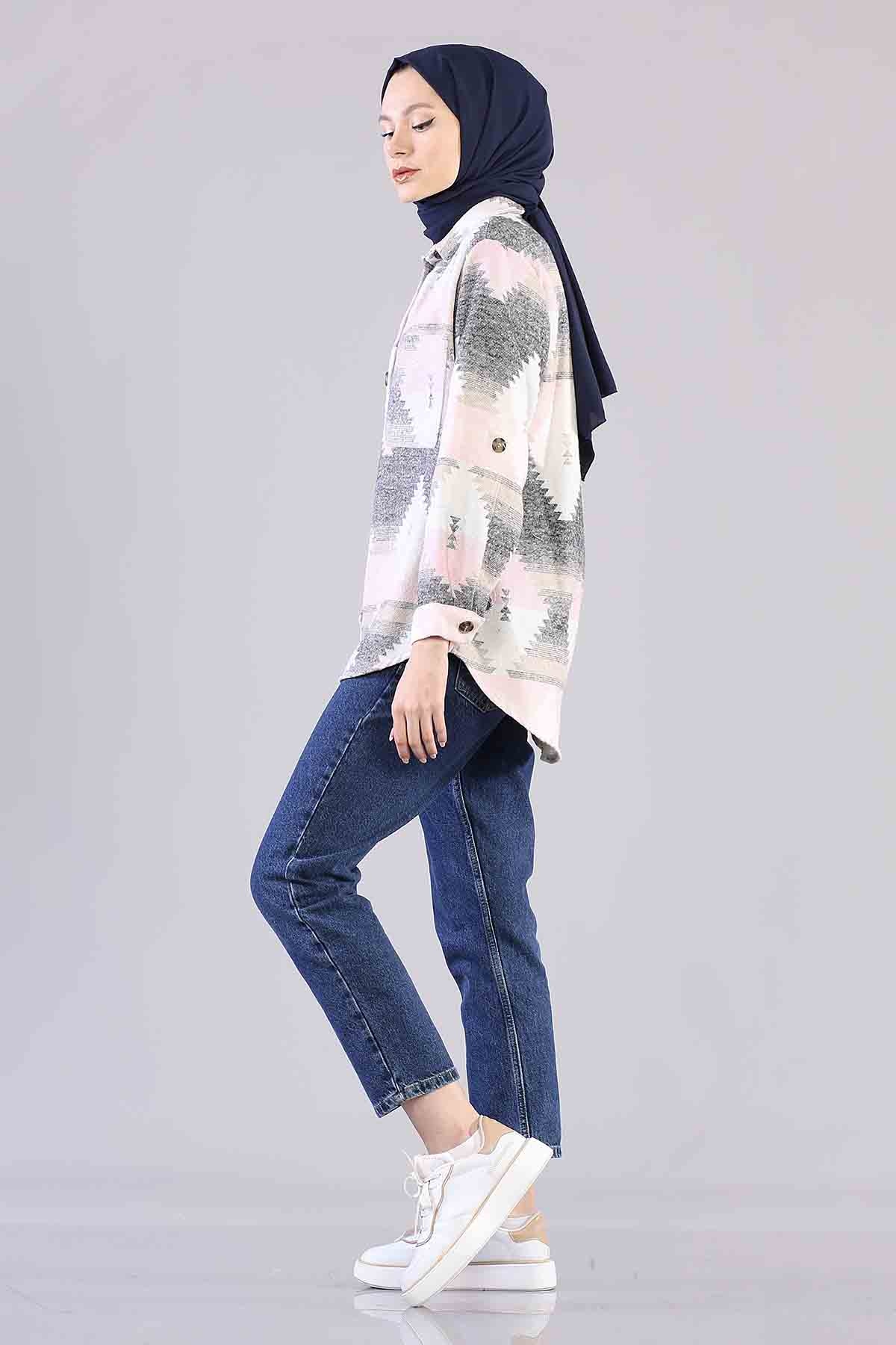 8617 Gömlek 38-44 - Pudra - 3