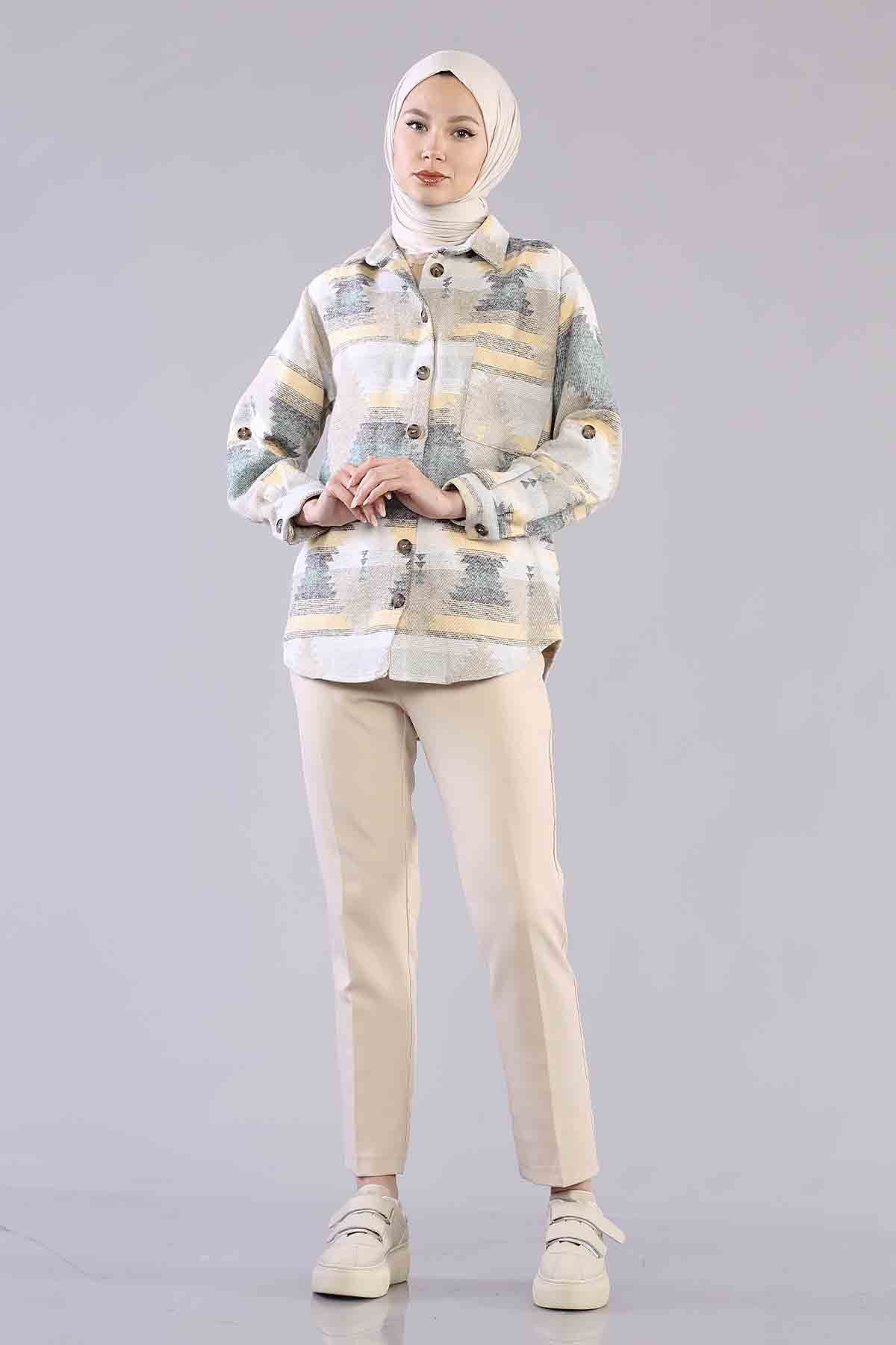 8617 Gömlek 38-44 - Yesil - 1