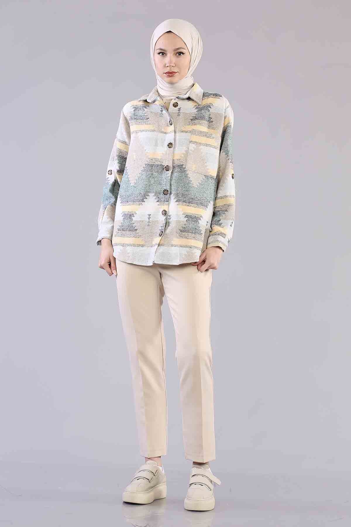 8617 Gömlek 38-44 - Yesil - 3