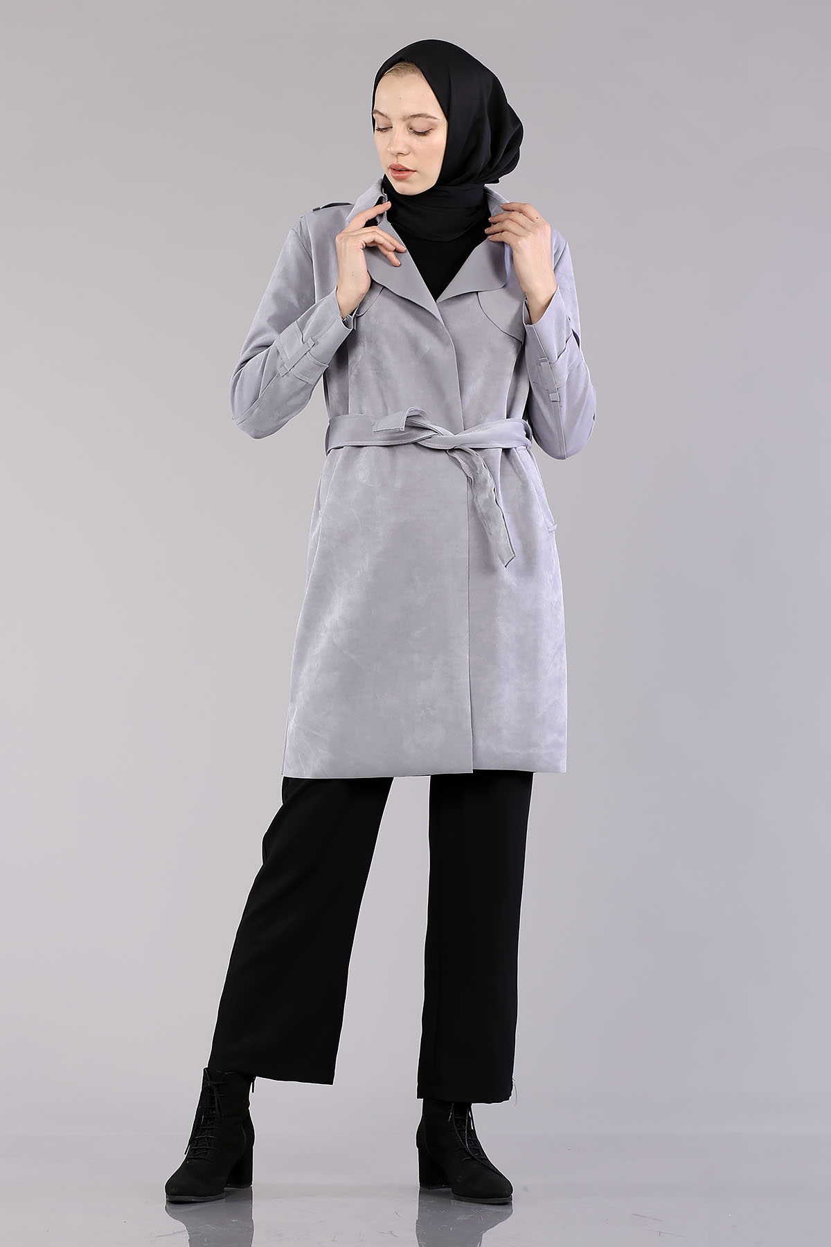 9007 Süet Kap 38-44 - Gri - 1