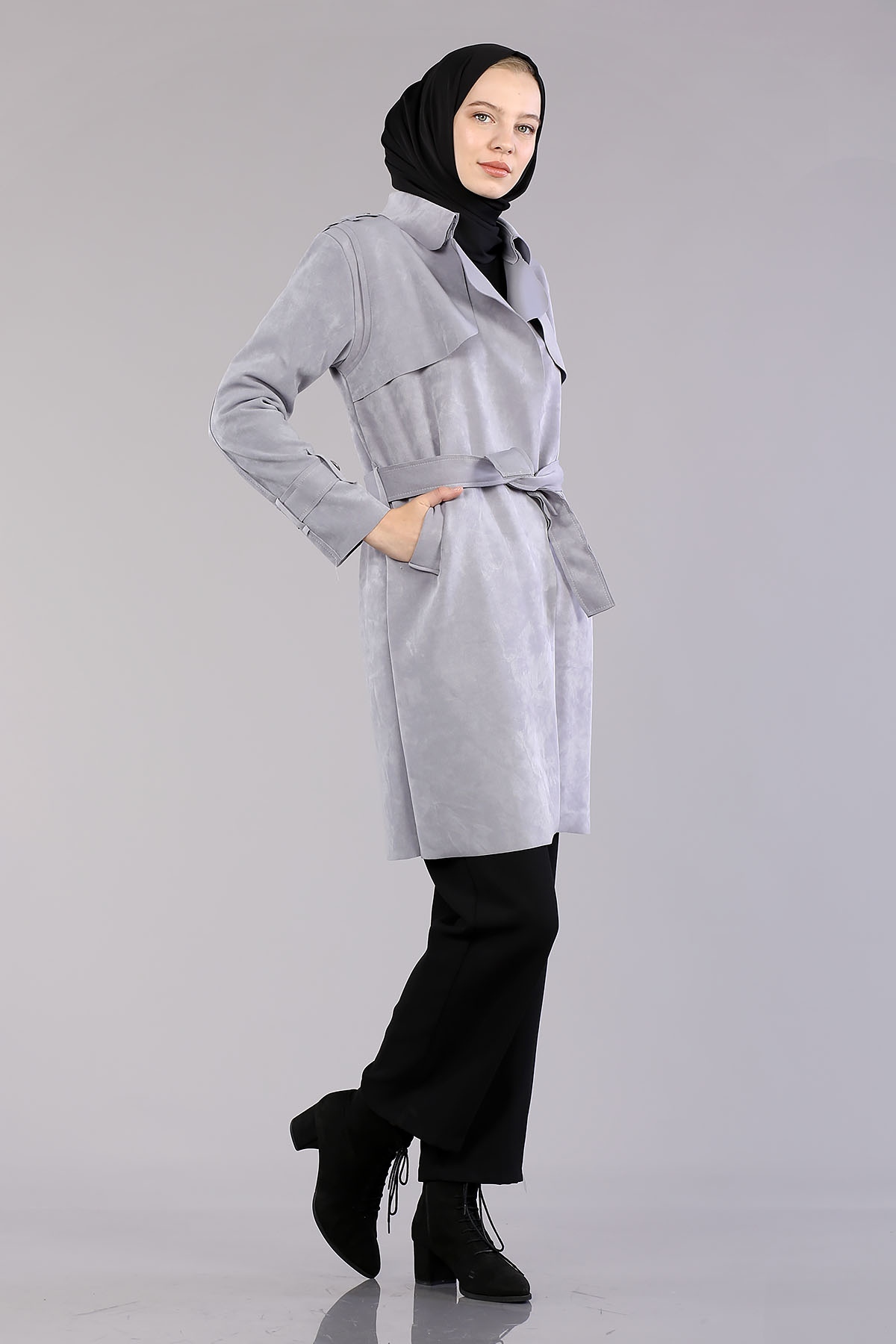 9007 Süet Kap 38-44 - Gri - 3