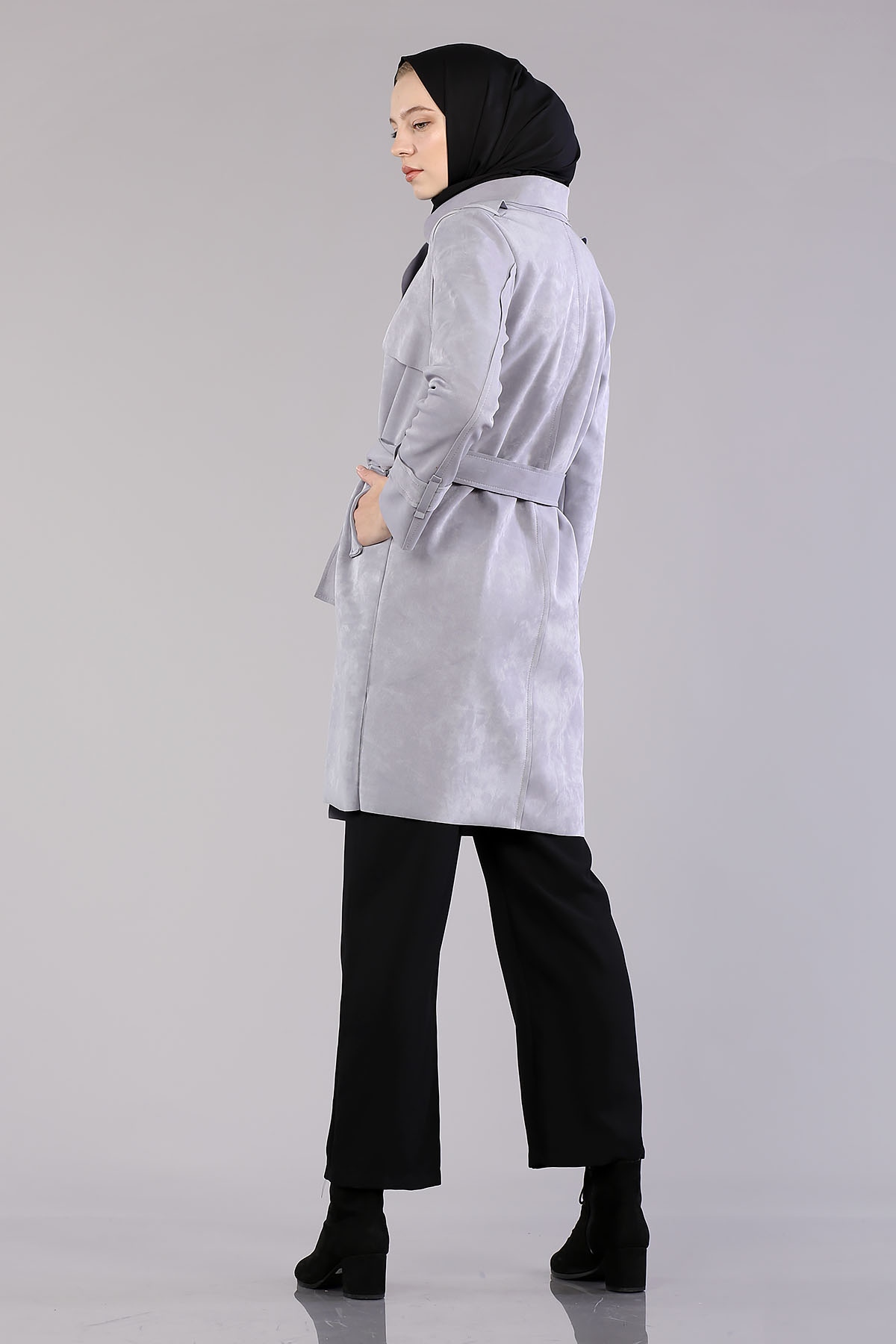 9007 Süet Kap 38-44 - Gri - 5