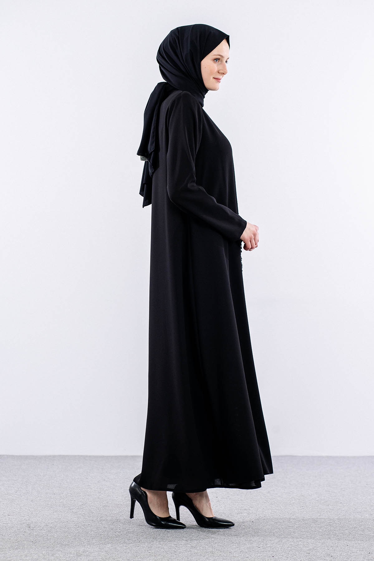 9086 şik Ferace 42-52 - Siyah - 3