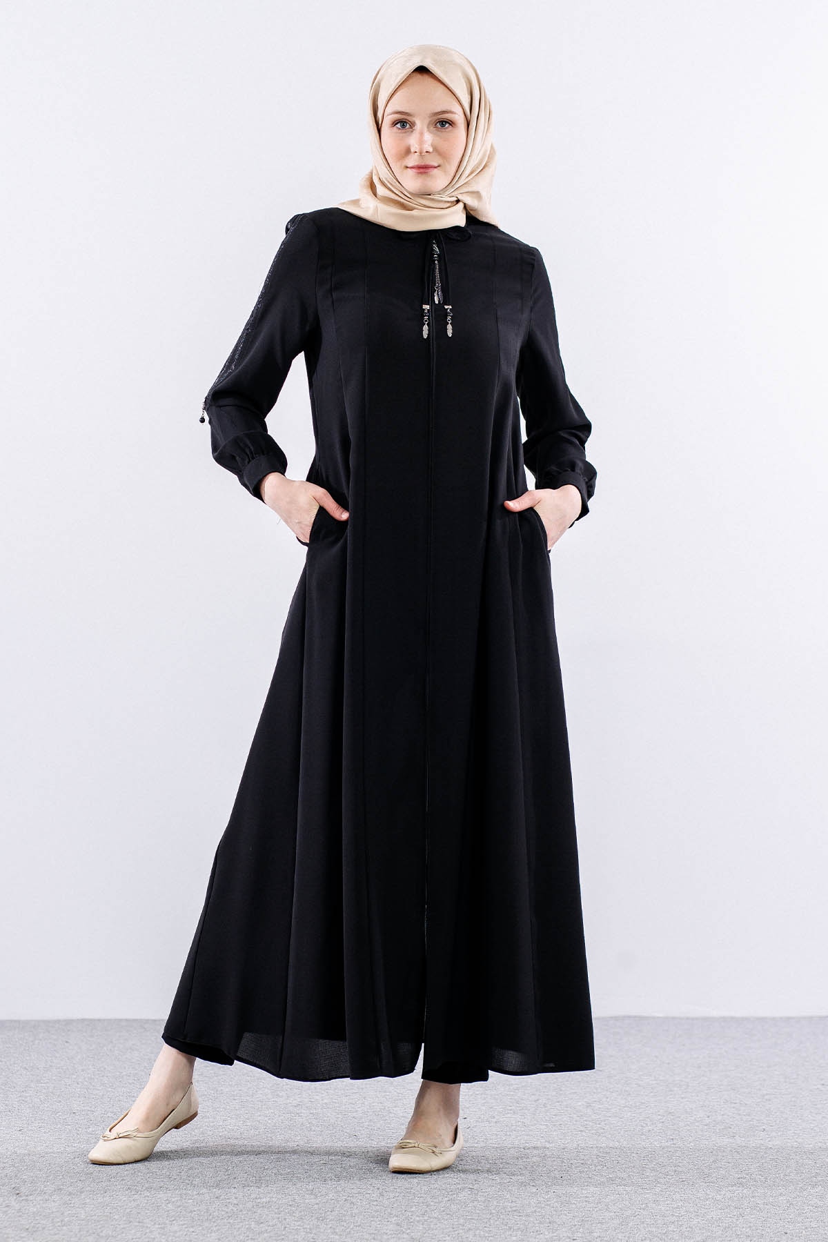 9094 Ferace 40-50 Tül - Siyah - 1