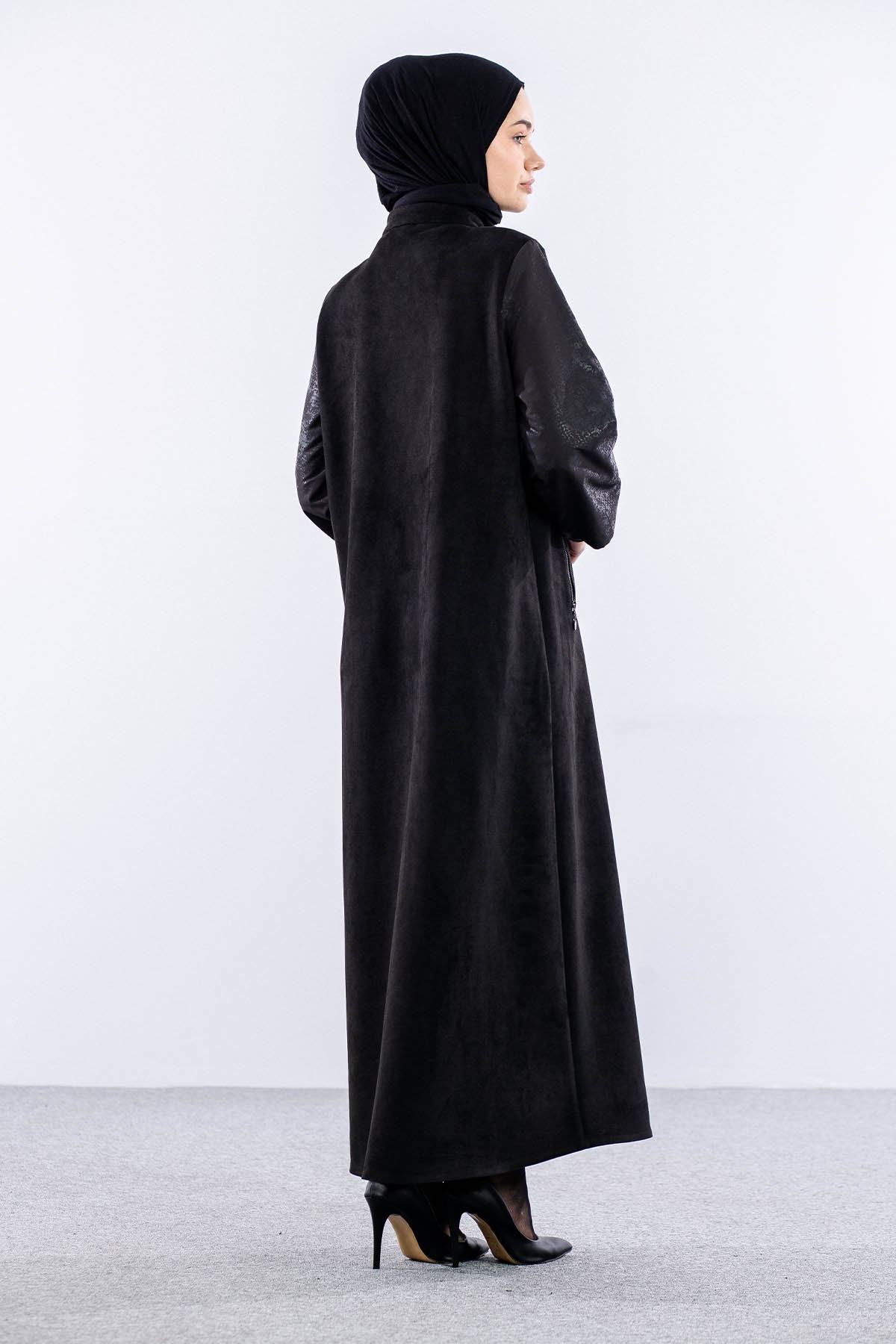 9129 Süet Ferace 38-48 - Siyah - 5