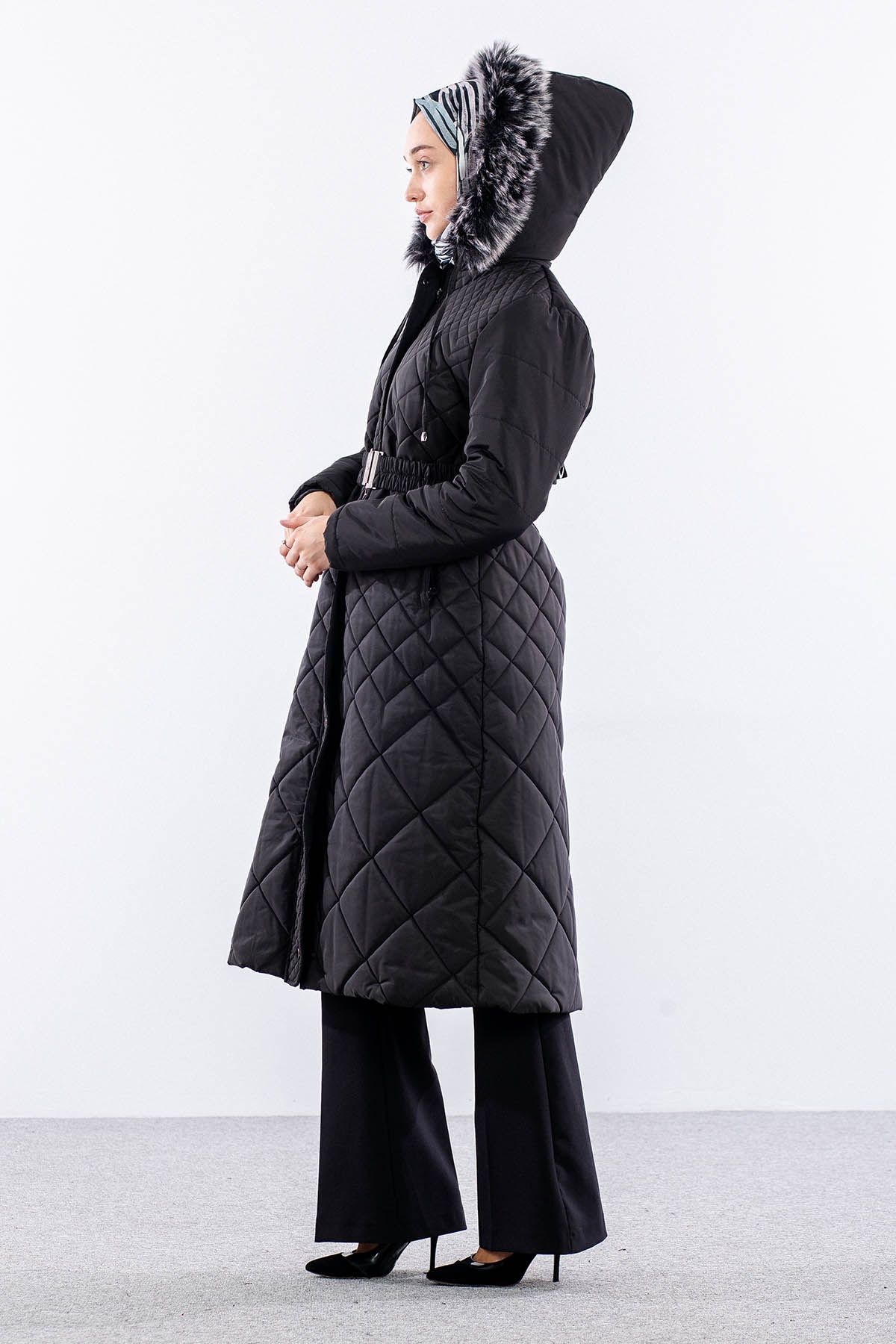 9135 Kapitone Kaban 40-50 - Siyah - 3