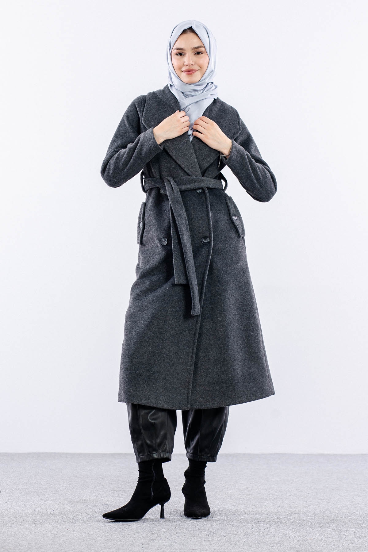 9144 Kaşe Kaban 36-48 - Antrasit - 3