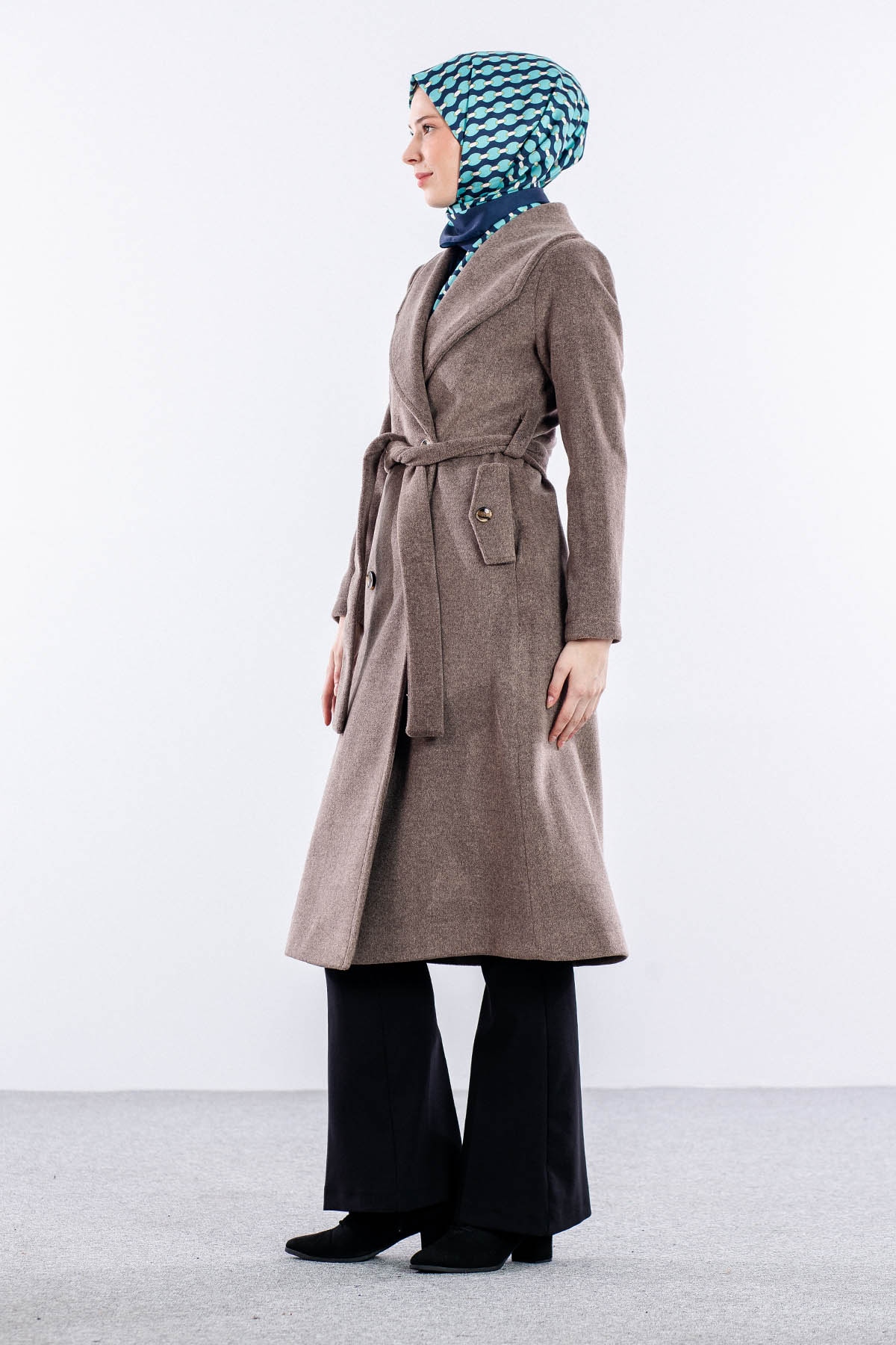 9144 Kaşe Kaban 36-48 - Kahve - 4