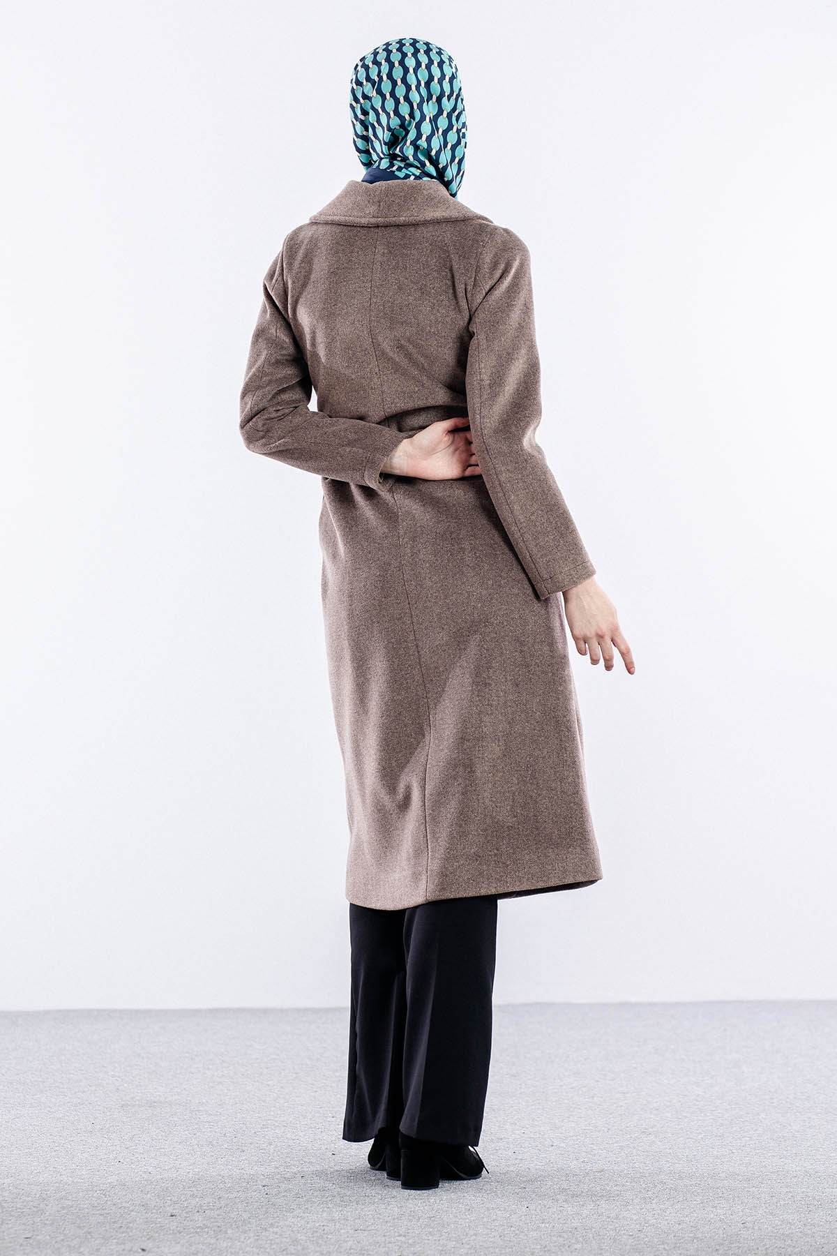 9144 Kaşe Kaban 36-48 - Kahve - 5