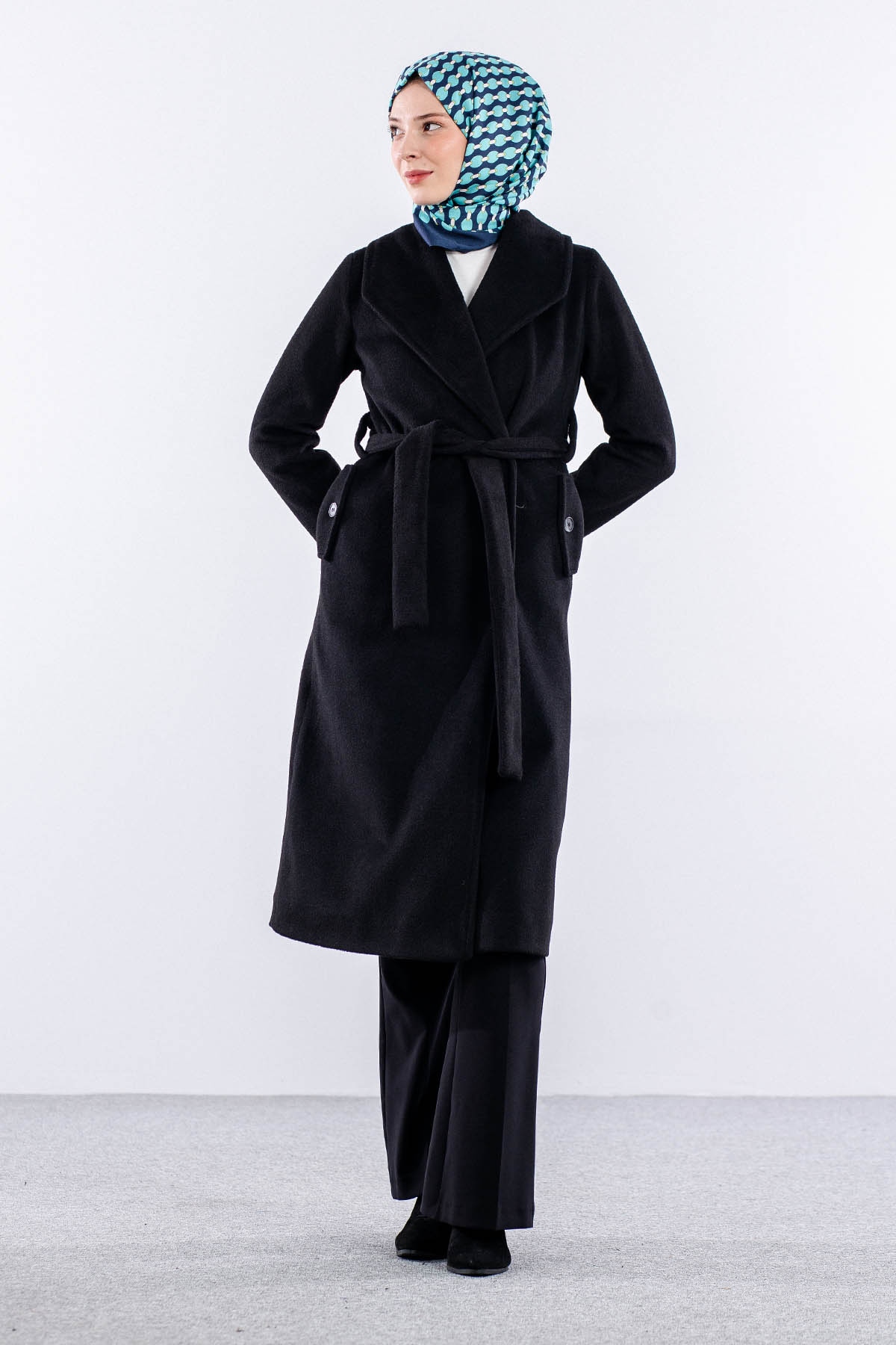 9144 Kaşe Kaban 36-48 - Siyah - 2