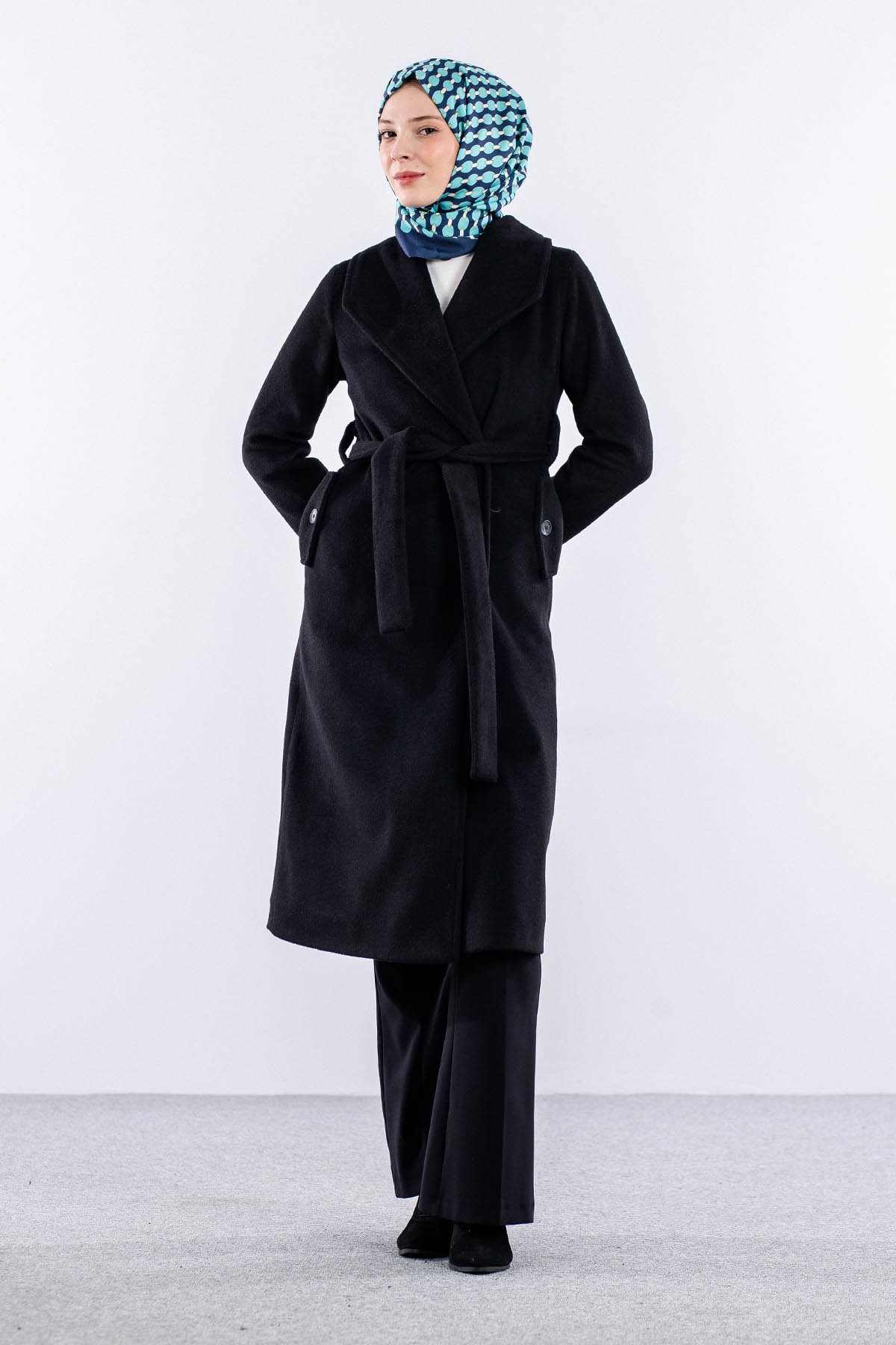 9144 Kaşe Kaban 36-48 - Siyah - 3