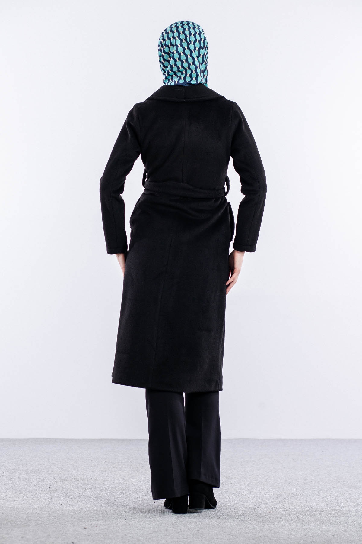 9144 Kaşe Kaban 36-48 - Siyah - 5