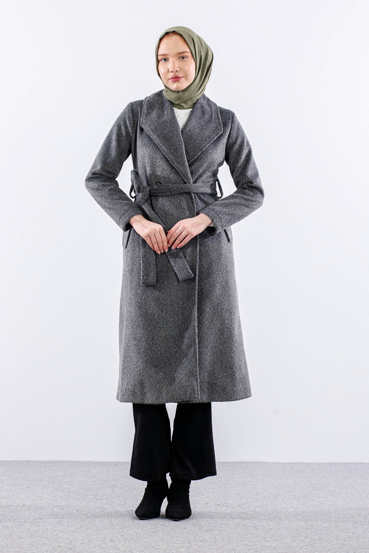 9144 Kaşe Kaban 38-48 - Antrasit - 2