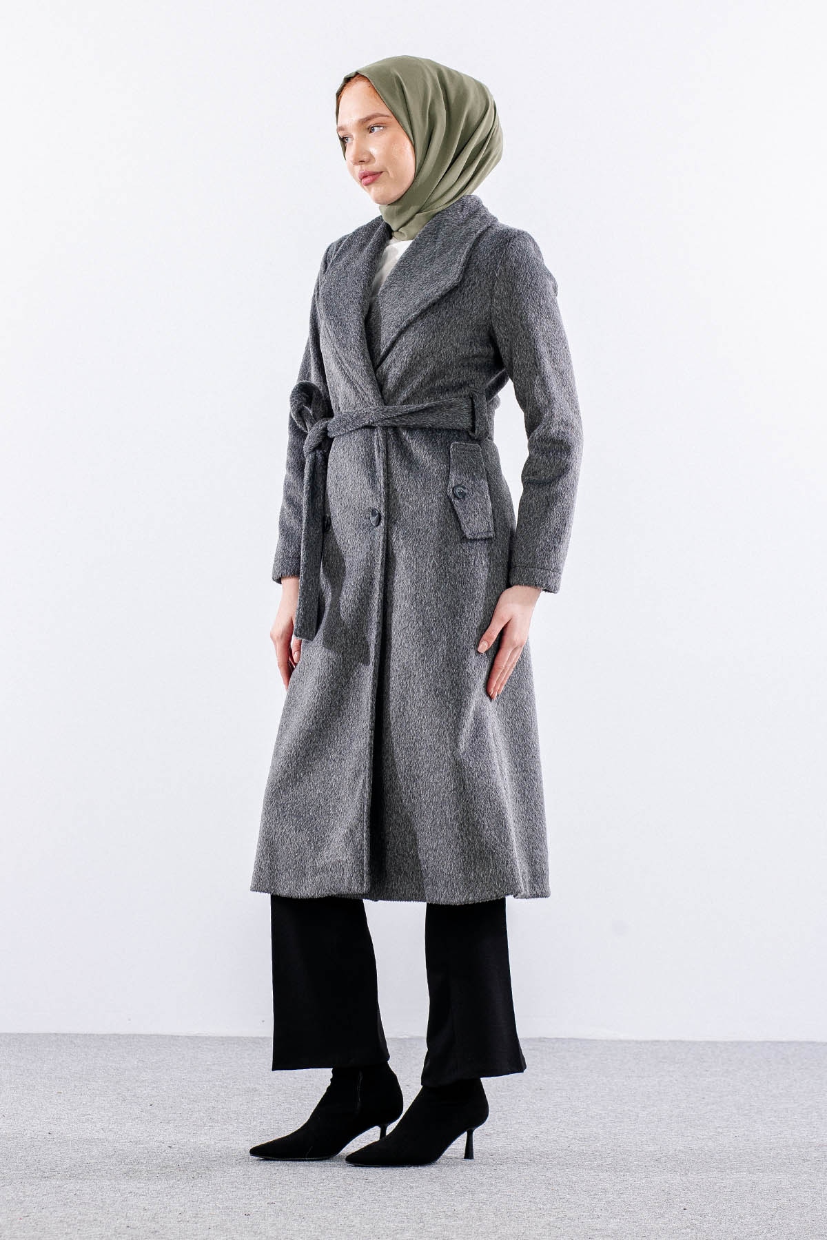 9144 Kaşe Kaban 38-48 - Antrasit - 3