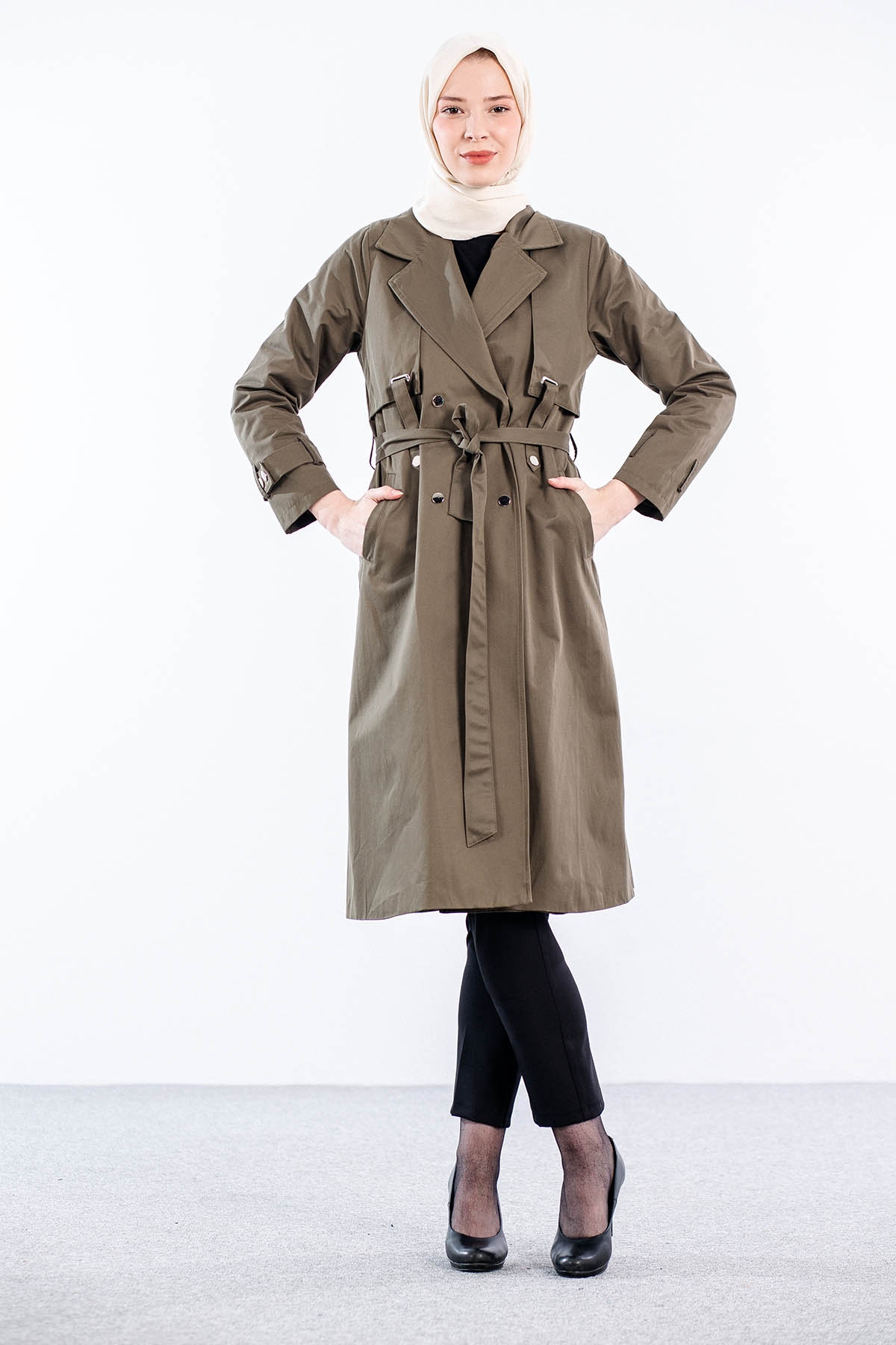 9153 Trençkot 38-46 - Haki - 1