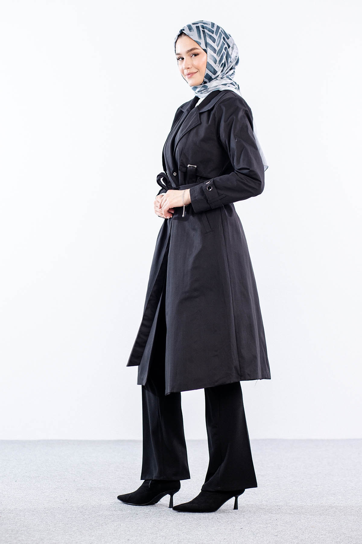 9153 Trençkot 38-46 - Siyah - 3