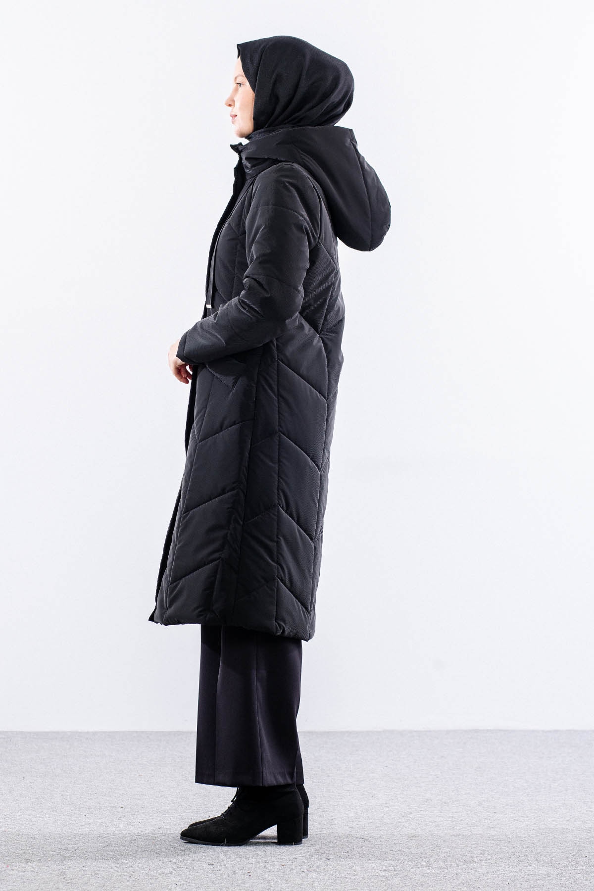 9159 Kapitone Kaban 40-48 - Siyah - 3