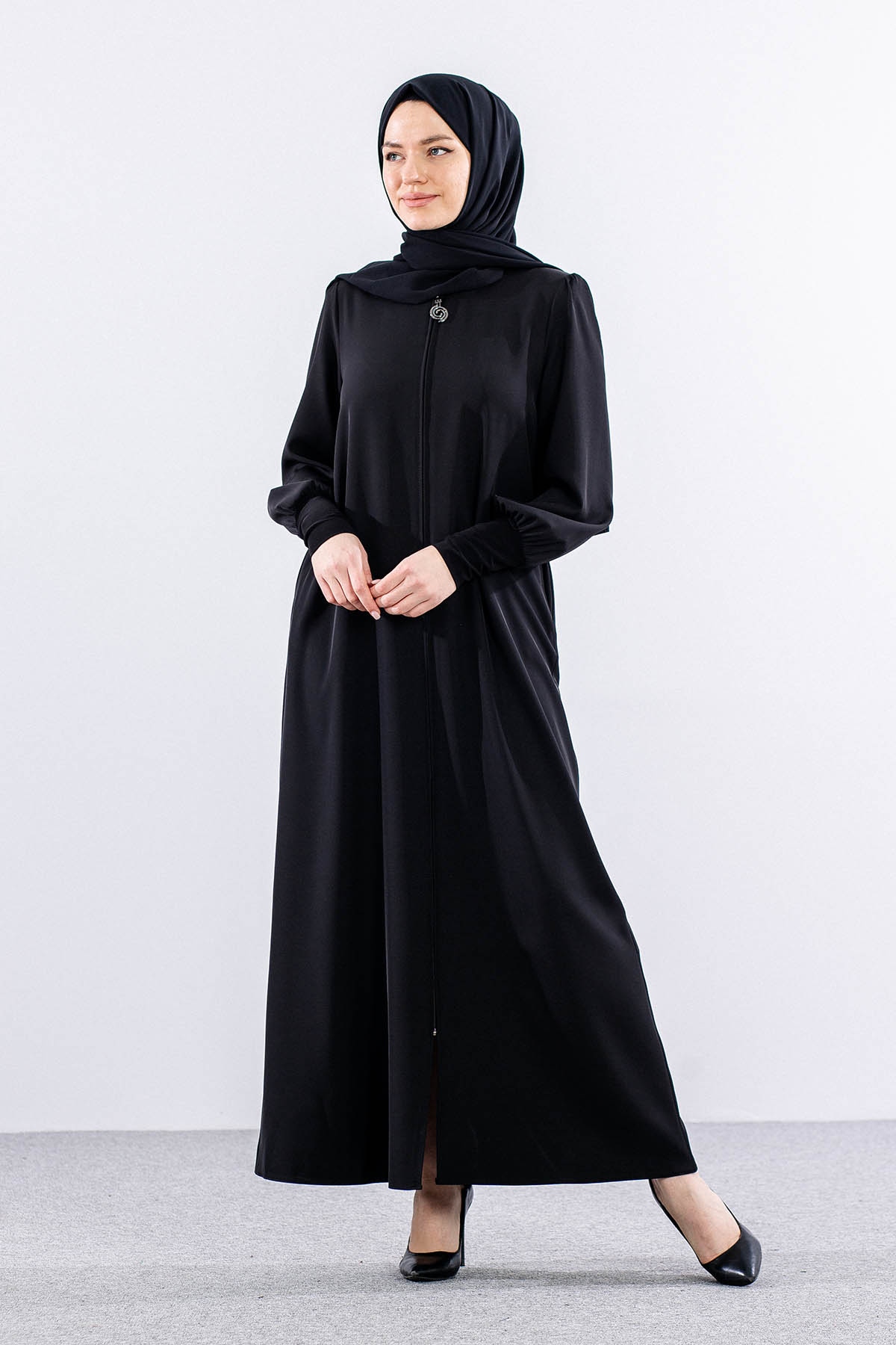 9168 Bayan Ferace 38-46 - Siyah - 1