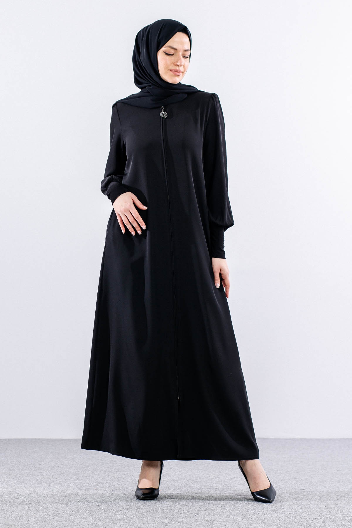 9168 Bayan Ferace 38-46 - Siyah - 2