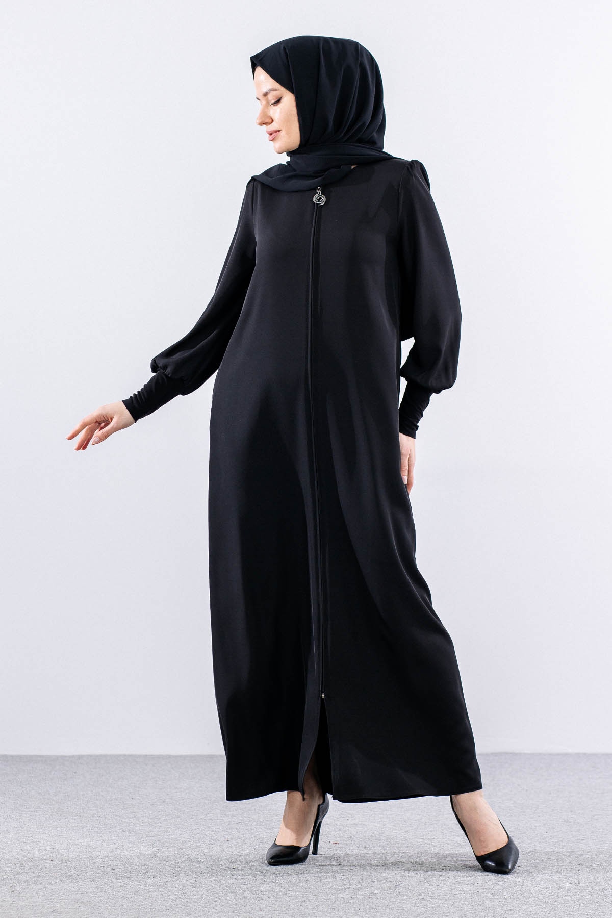 9168 Bayan Ferace 38-46 - Siyah - 4