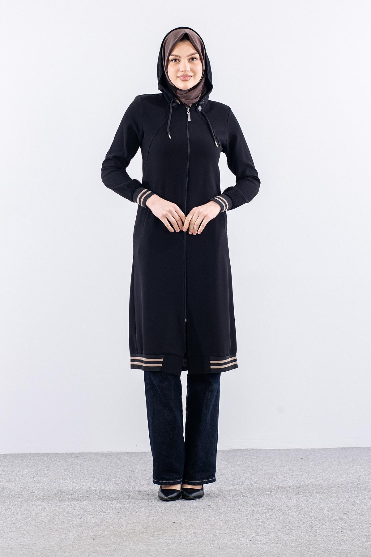 919 Kap 38-52 Sinem Kapşonlu - Siyah - 1