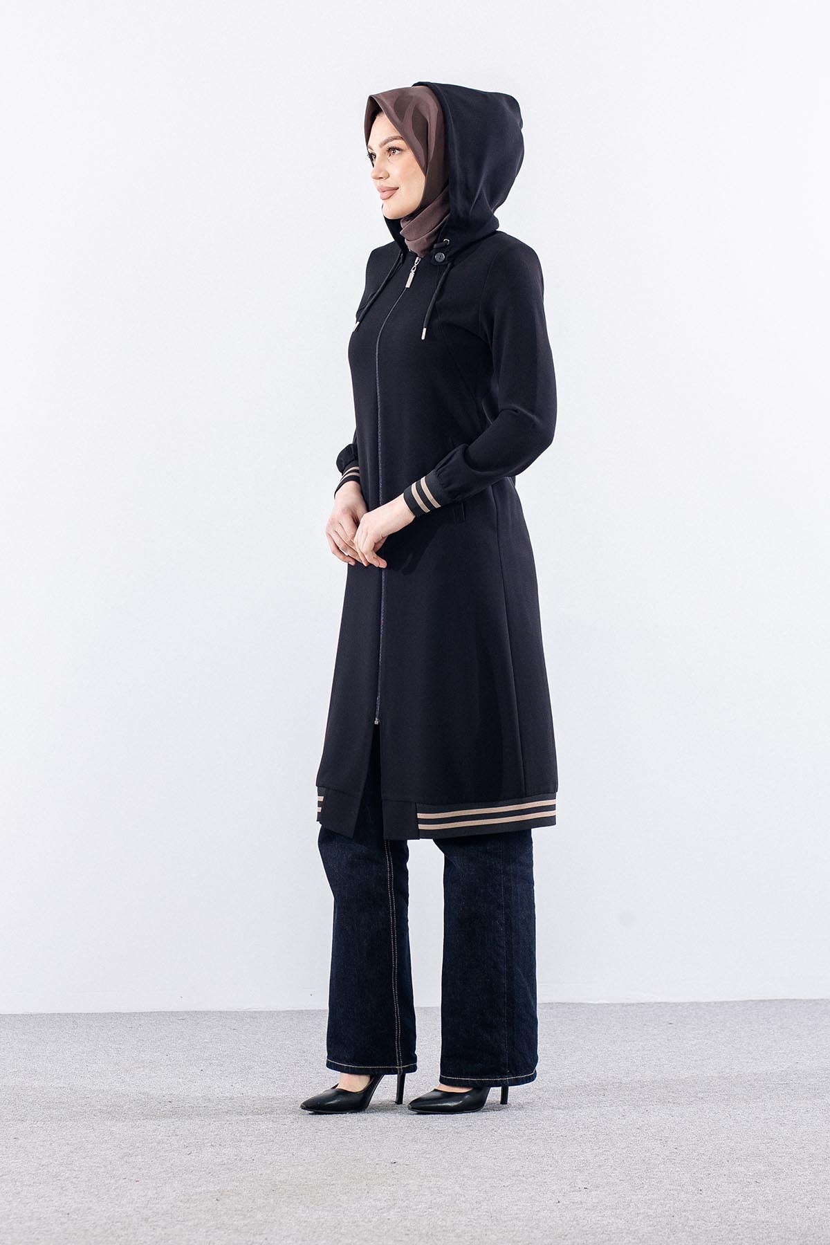 919 Kap 38-52 Sinem Kapşonlu - Siyah - 3