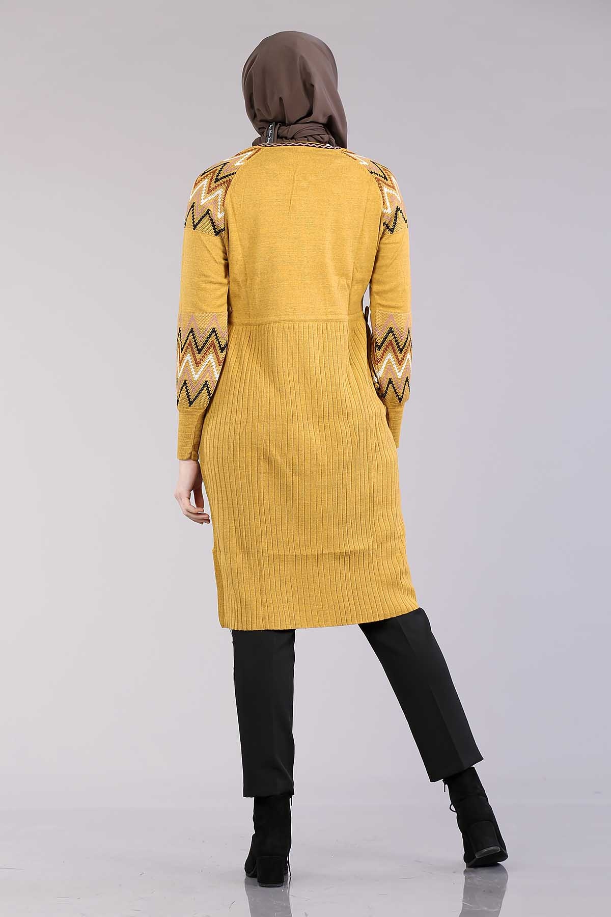9245 örme Tunik Tek - Sari - 3