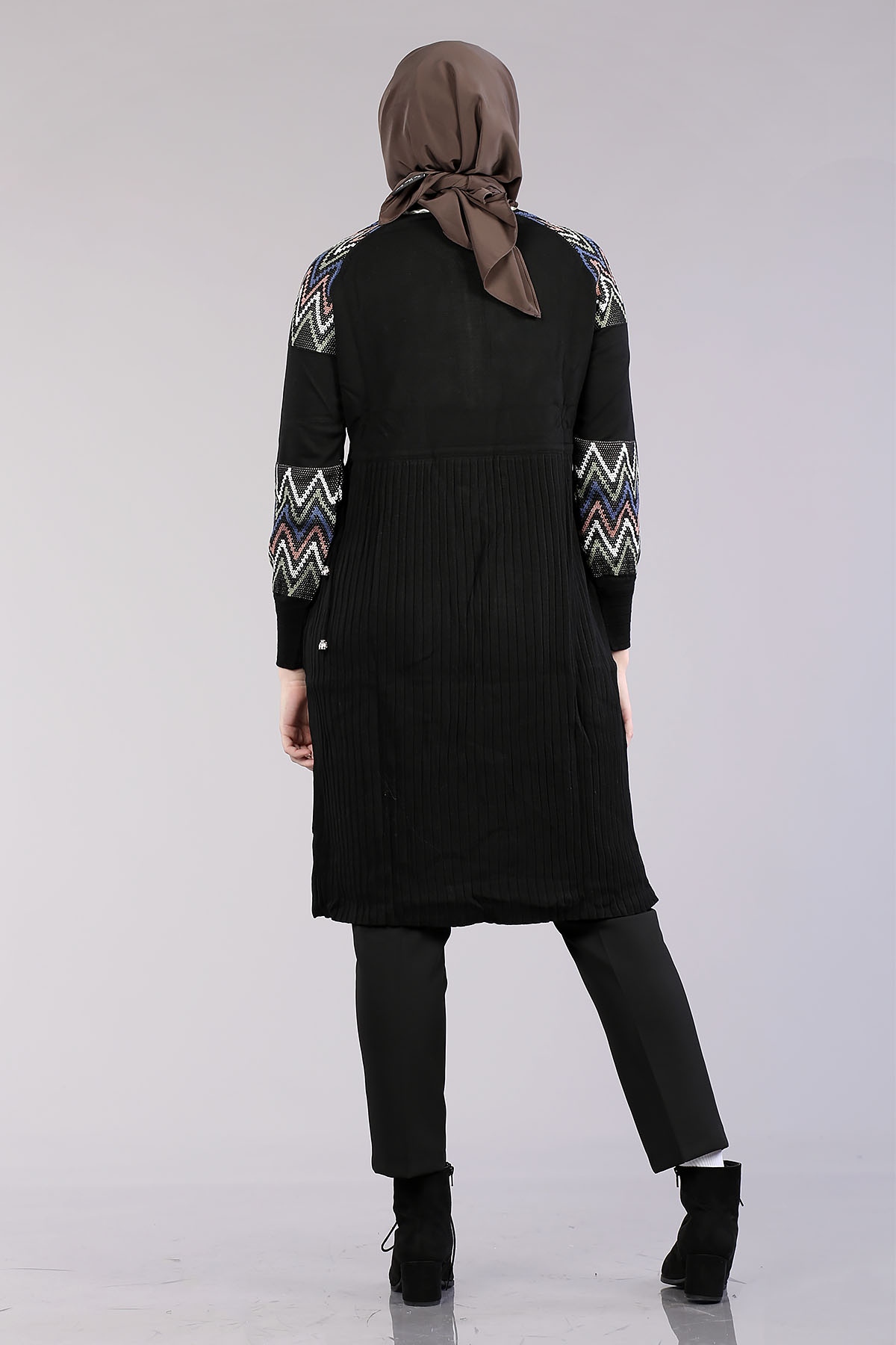 9245 örme Tunik Tek - Siyah - 4