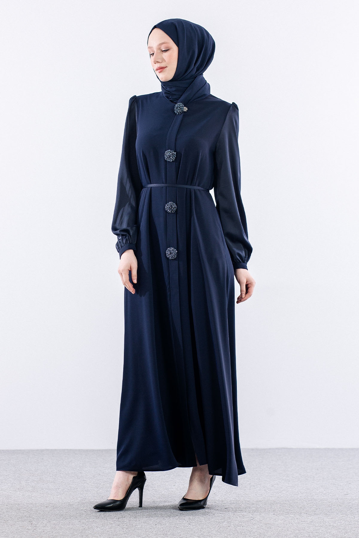 9247 Ferace 0-4 Saten - Lacivert - 4