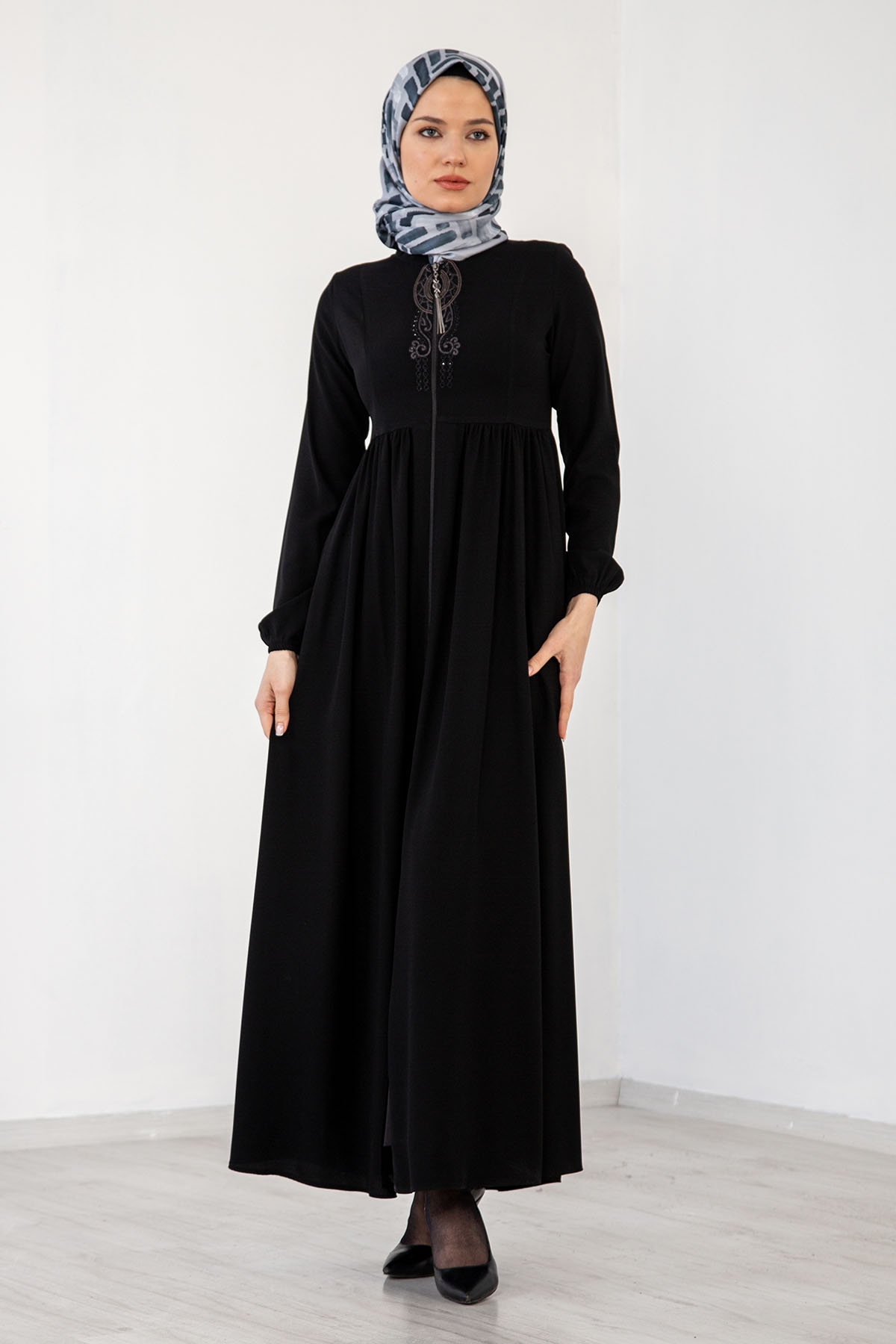 928 Ferace 38-48 Krp - Siyah - 1