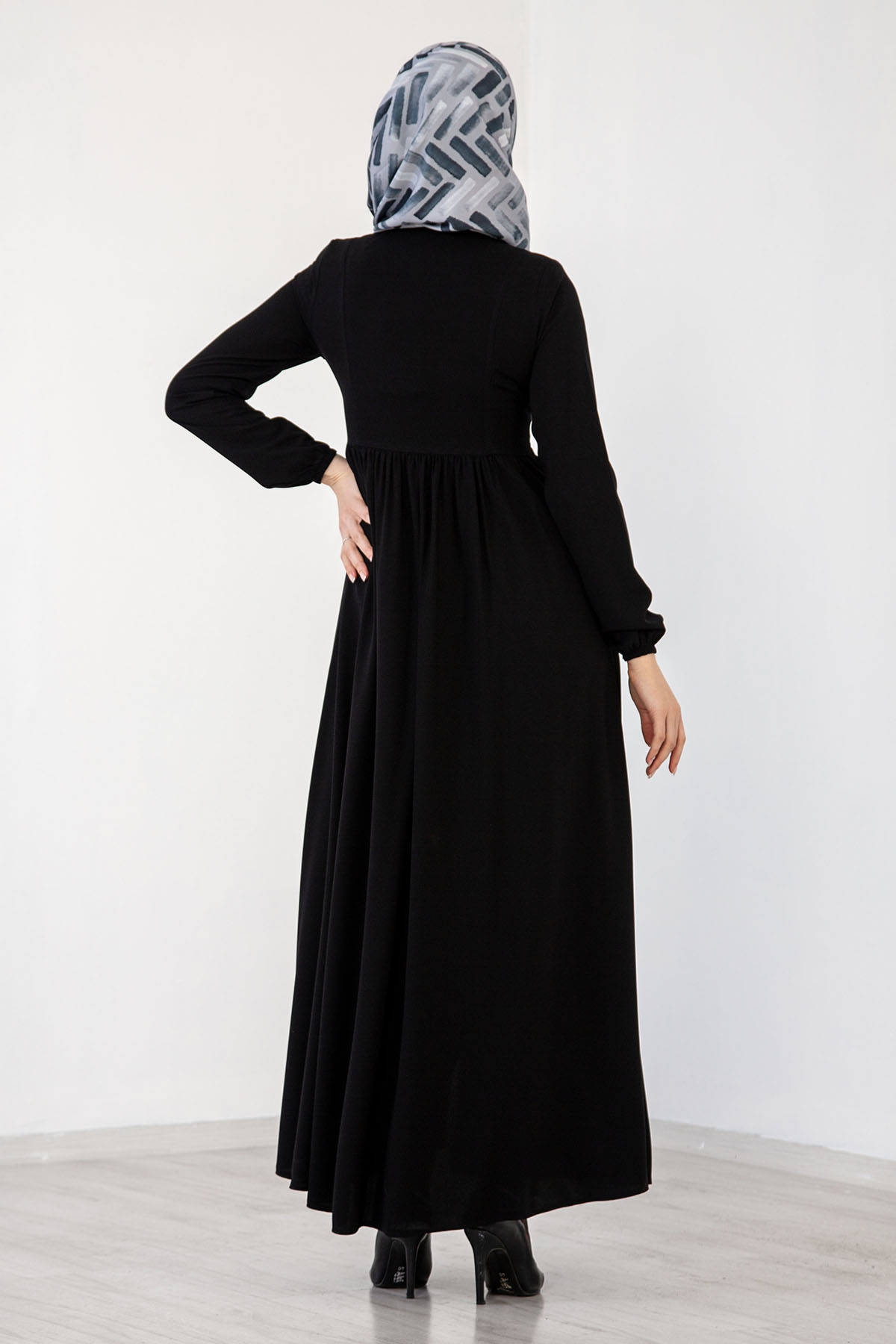 928 Ferace 38-48 Krp - Siyah - 4