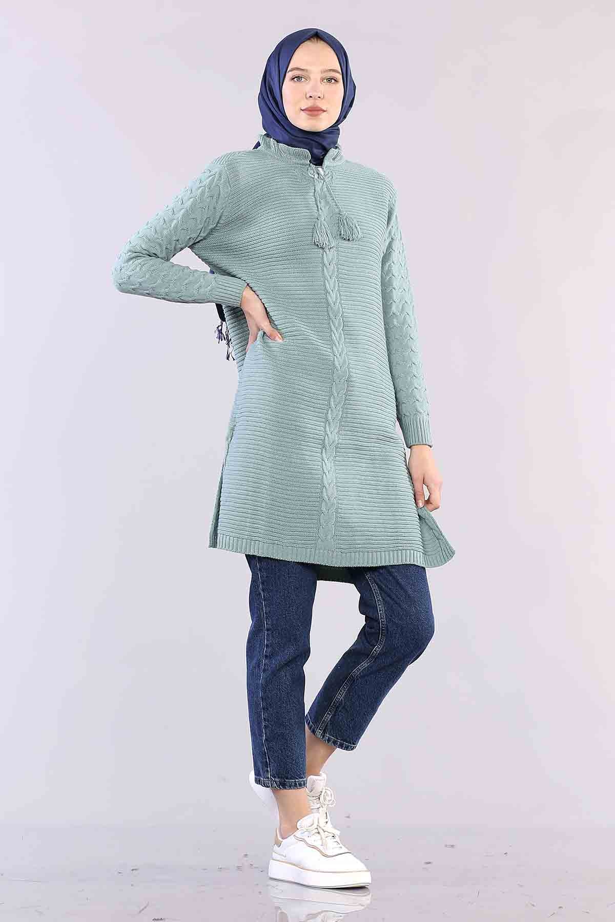 9289 örme Tunik Tek Simli - Cagla - 1