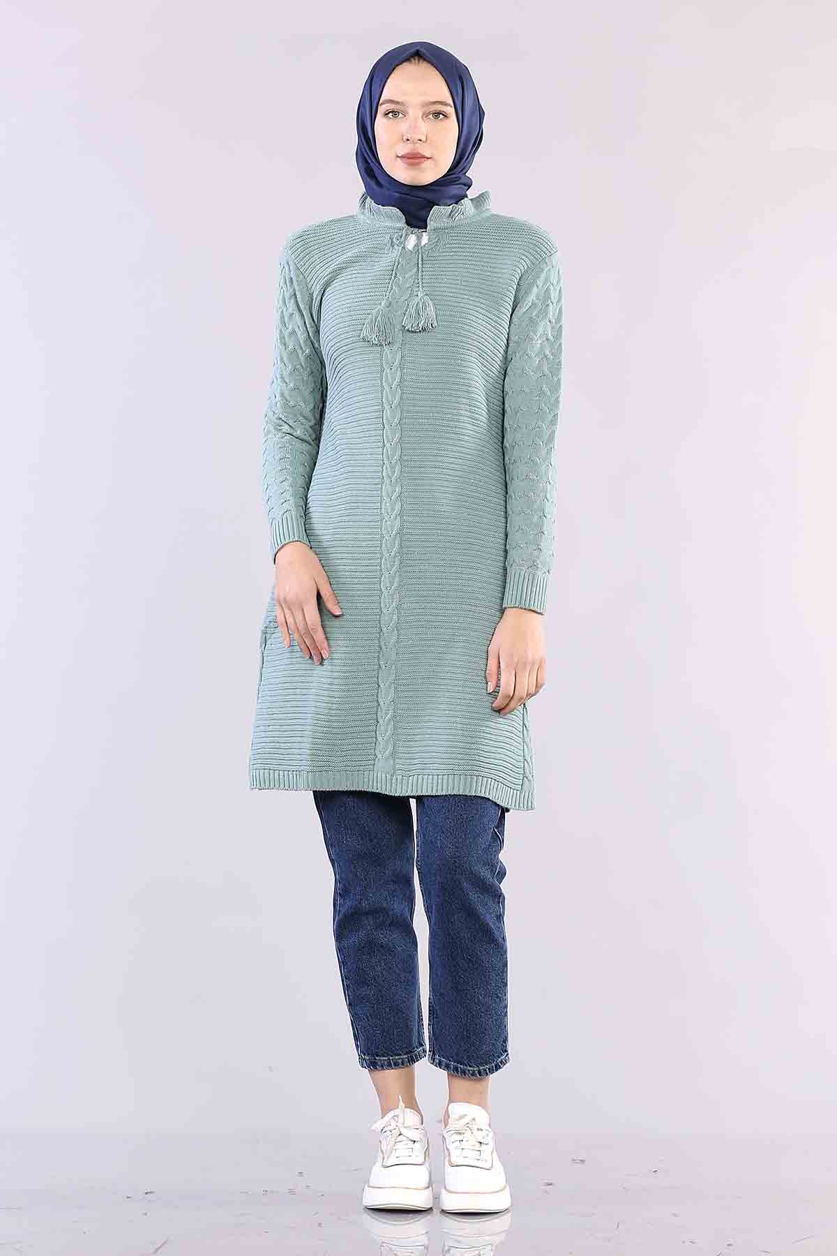 9289 örme Tunik Tek Simli - Cagla - 2