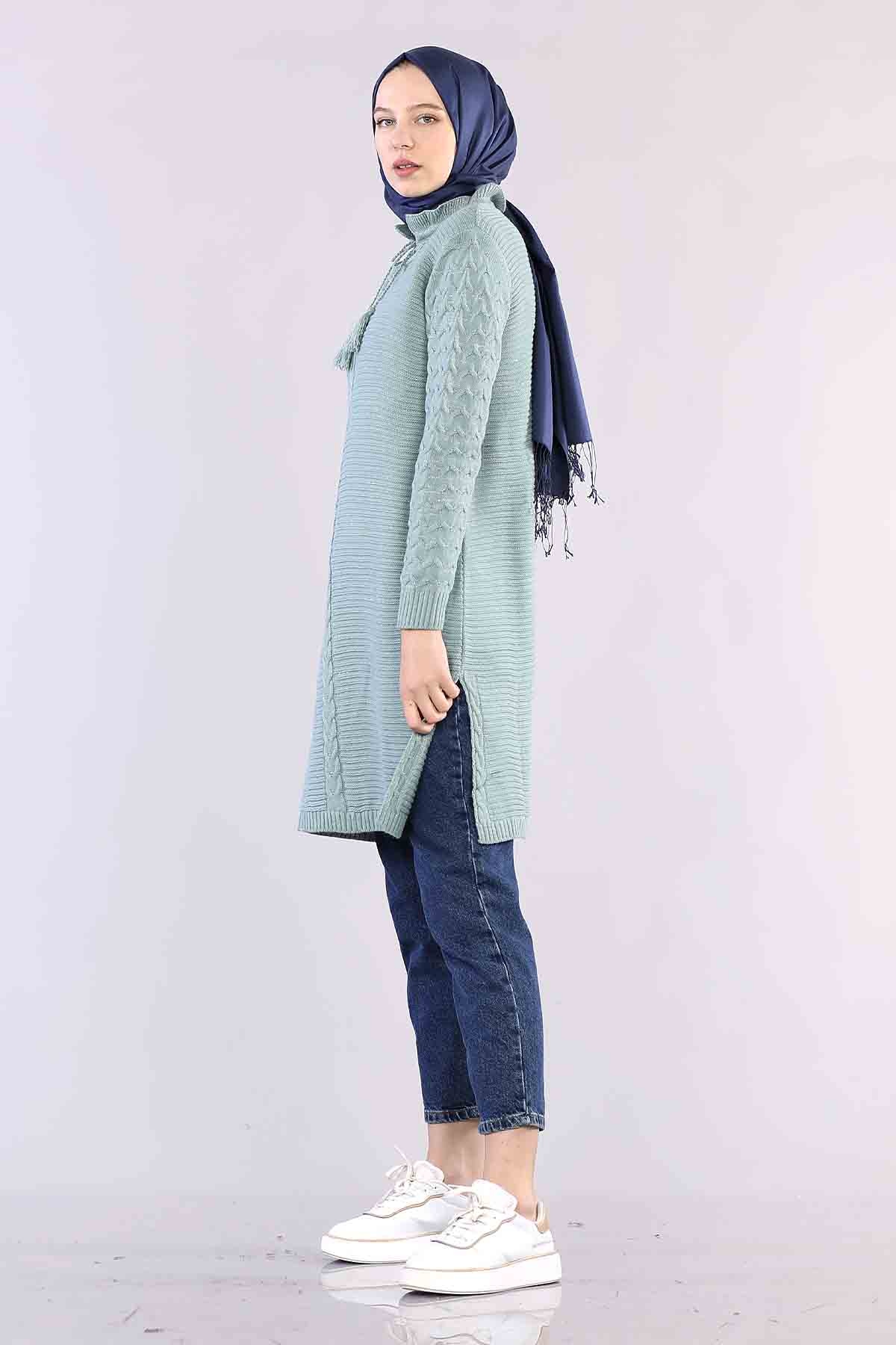 9289 örme Tunik Tek Simli - Cagla - 4