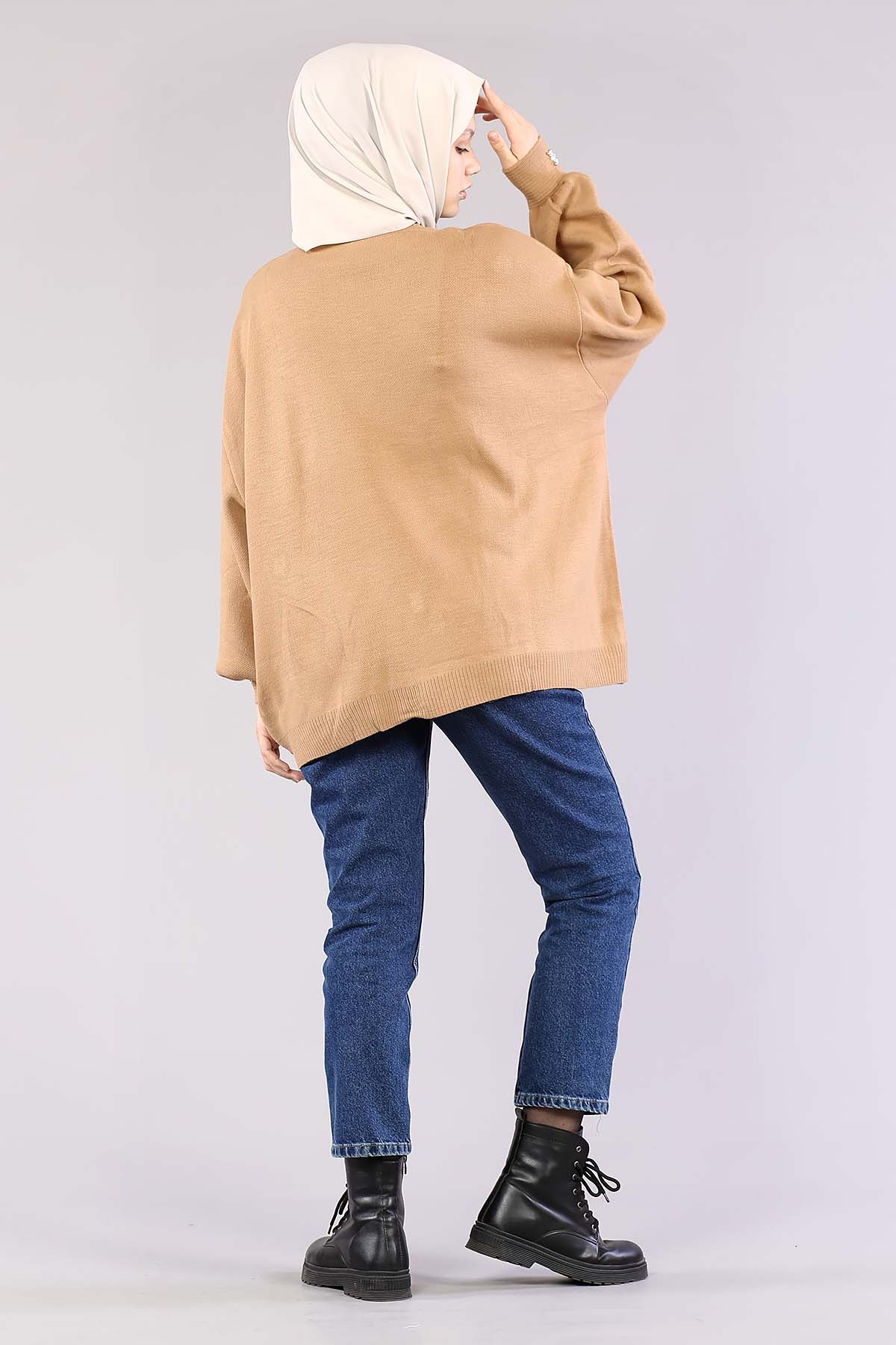 9433 Triko Tunik Tek - Camel - 4