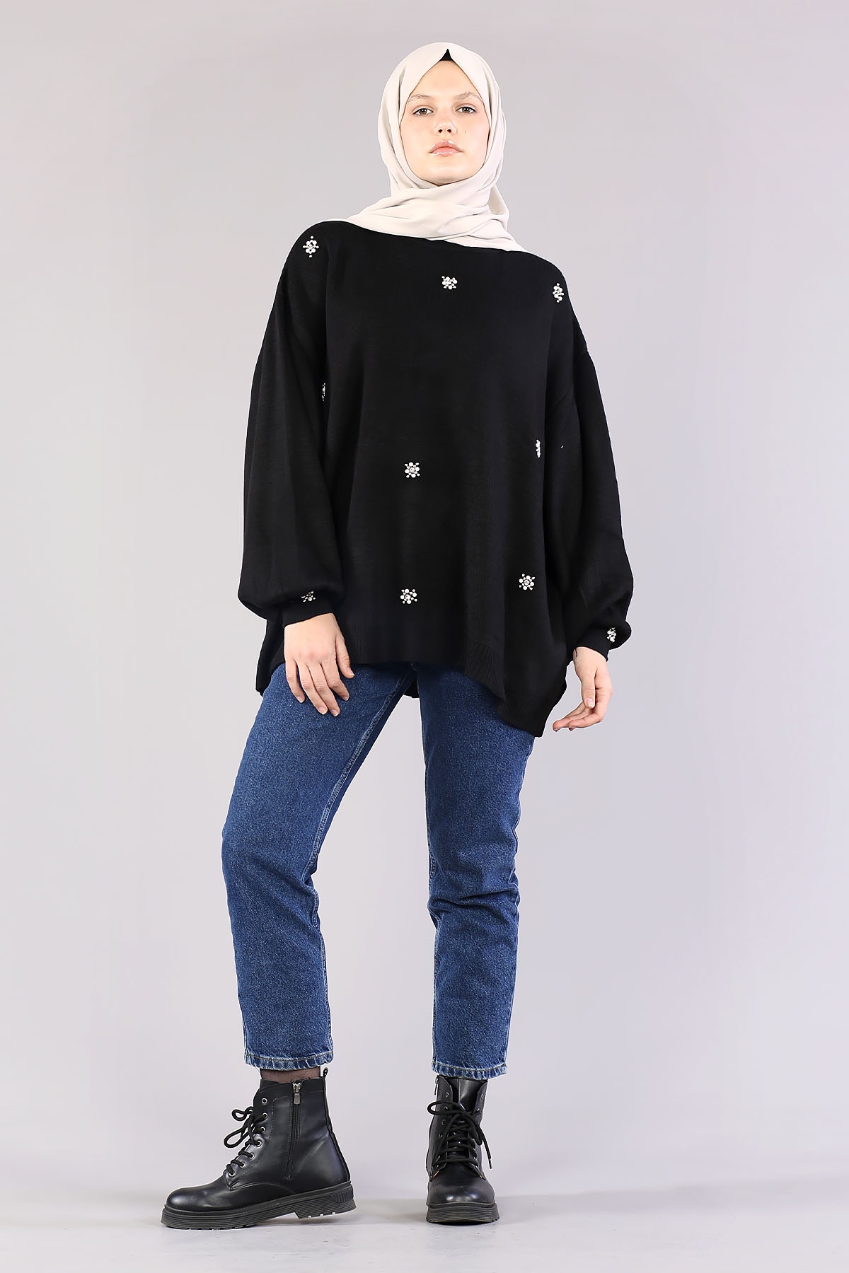 9433 Triko Tunik Tek - Siyah - 2