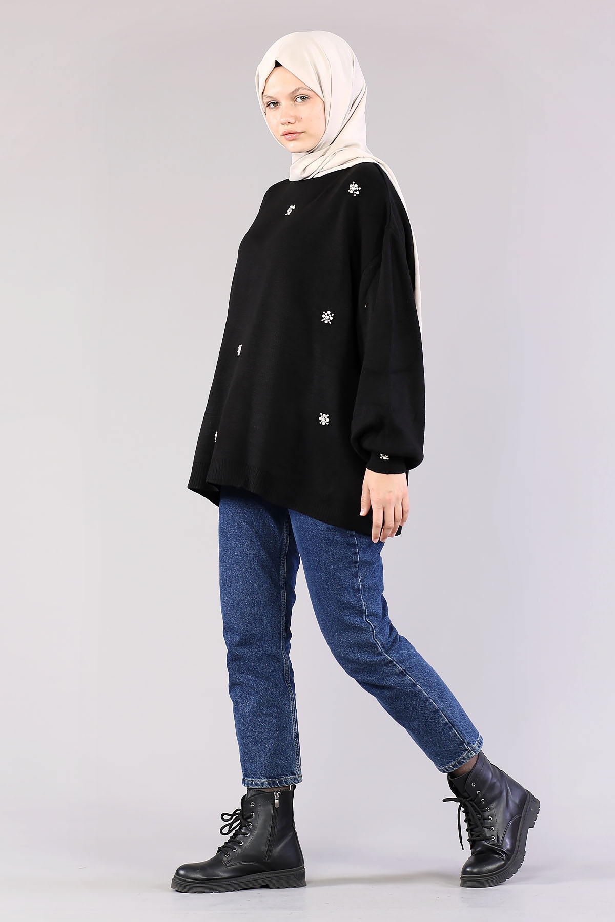 9433 Triko Tunik Tek - Siyah - 3