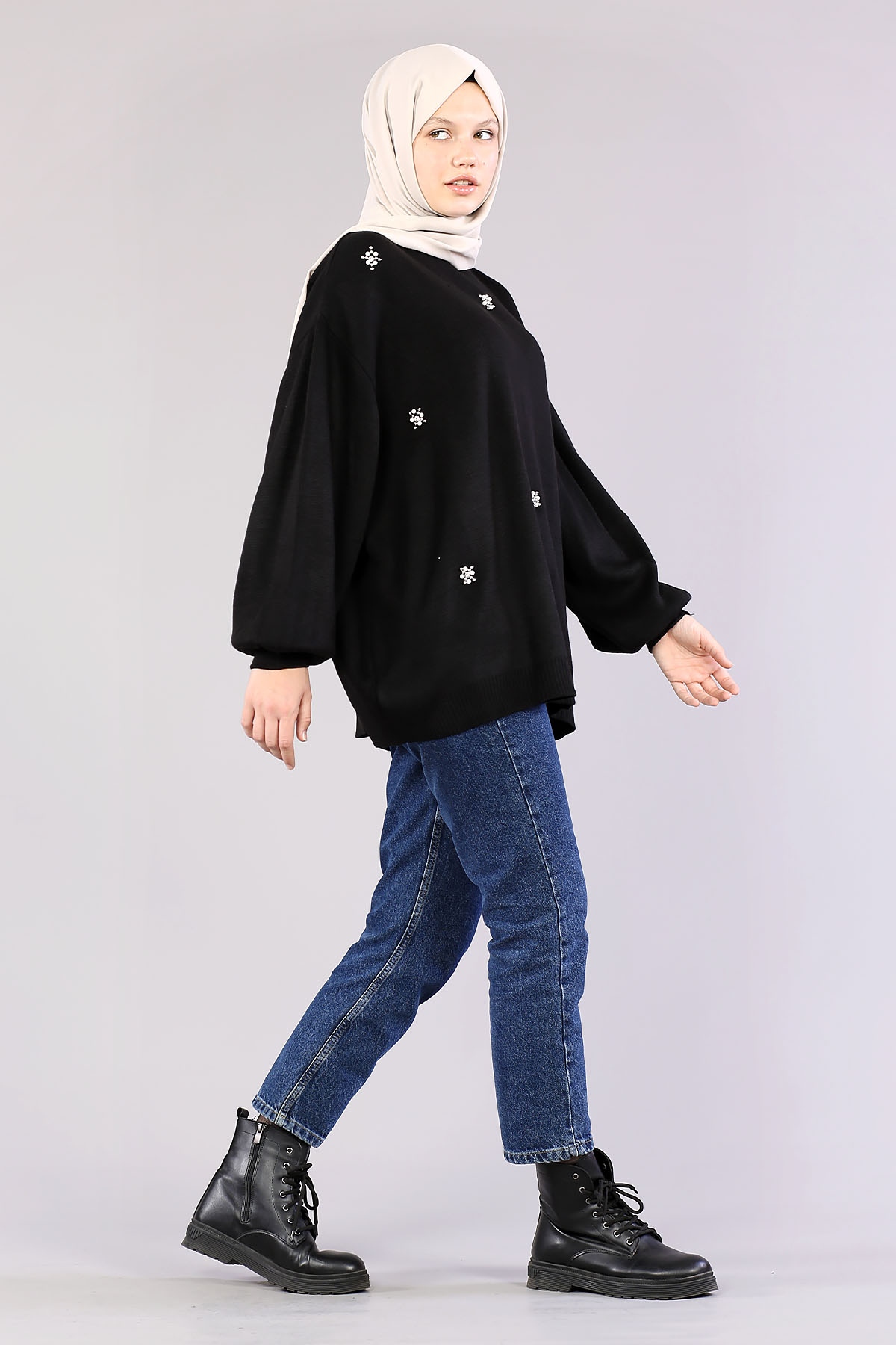 9433 Triko Tunik Tek - Siyah - 4