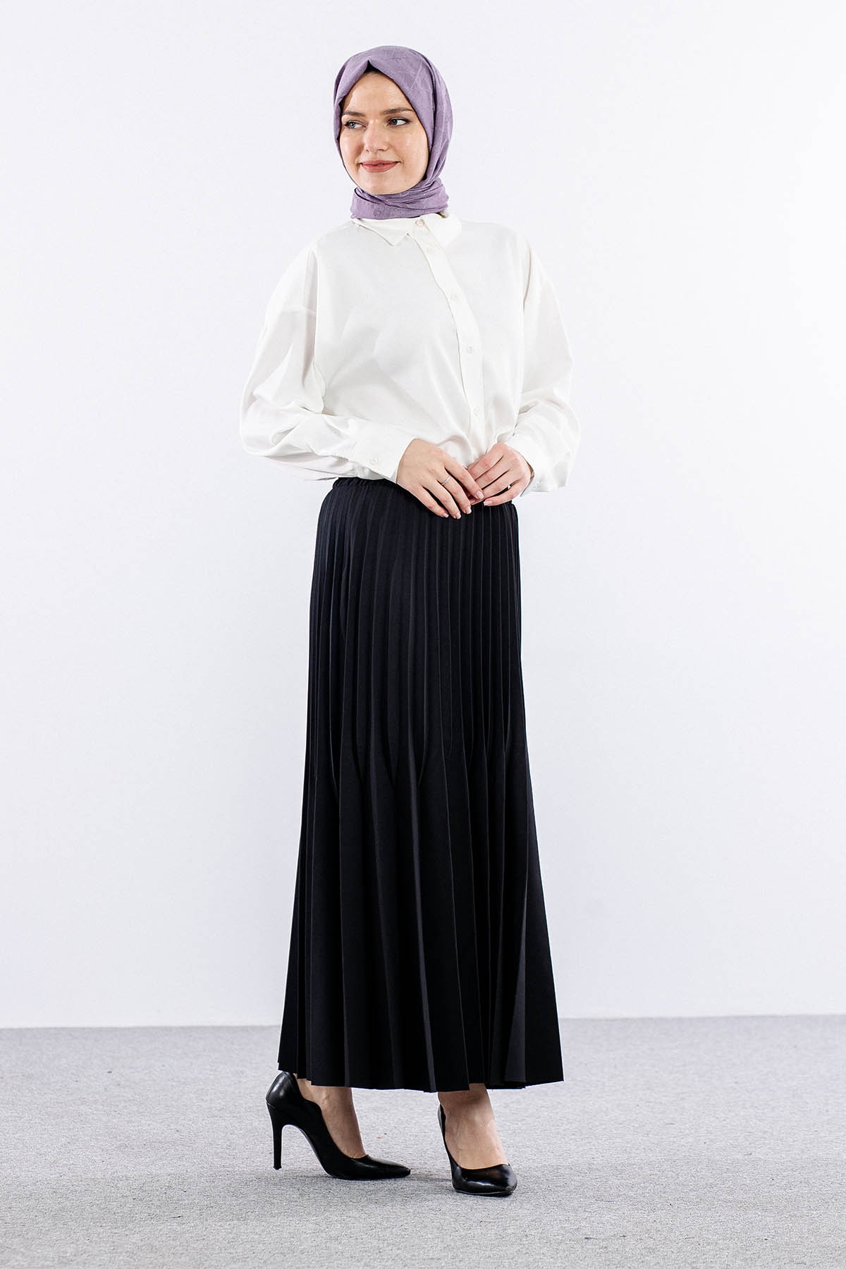 9499-00 Etek 36-42 Pliseli - Siyah - 4