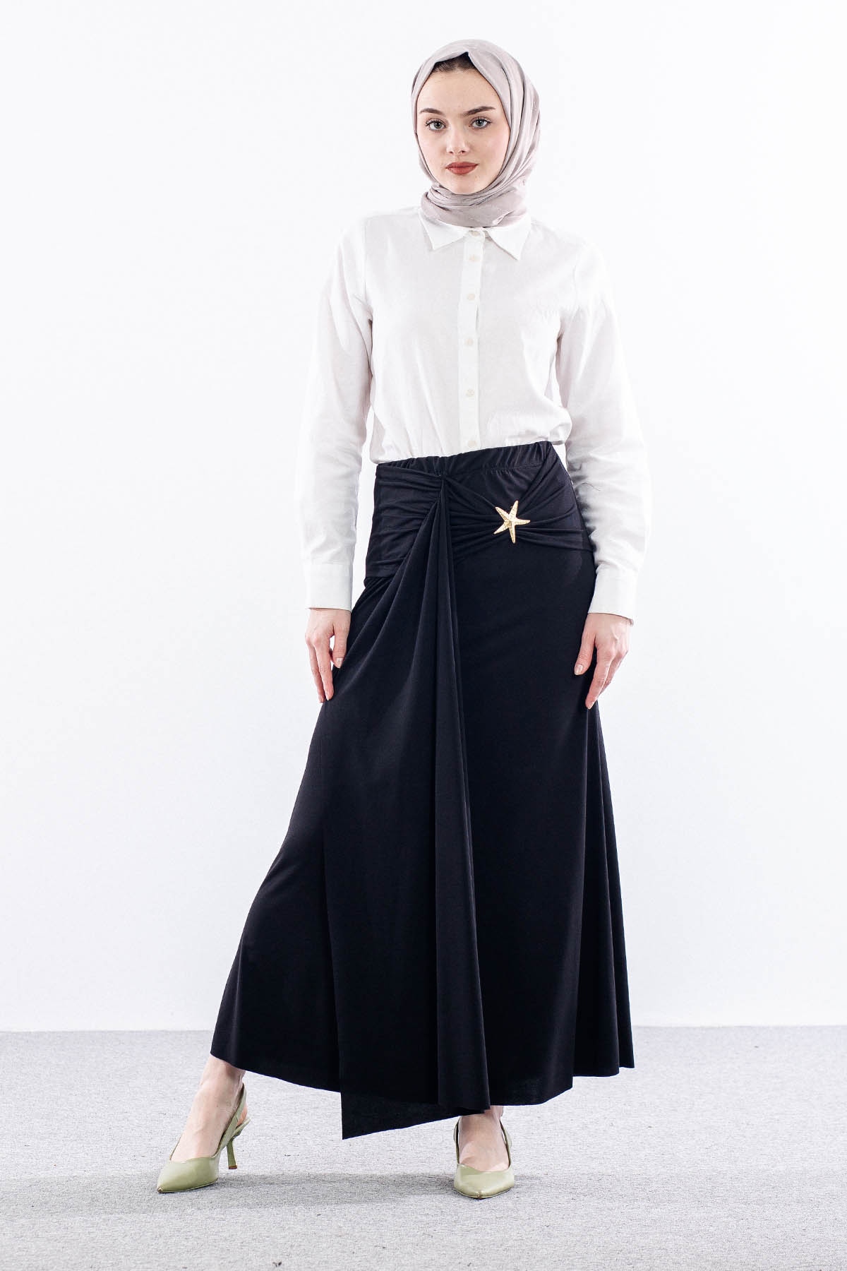 9526-00 Etek 36-42 Yildiz Sandy Kumas - Siyah - 1