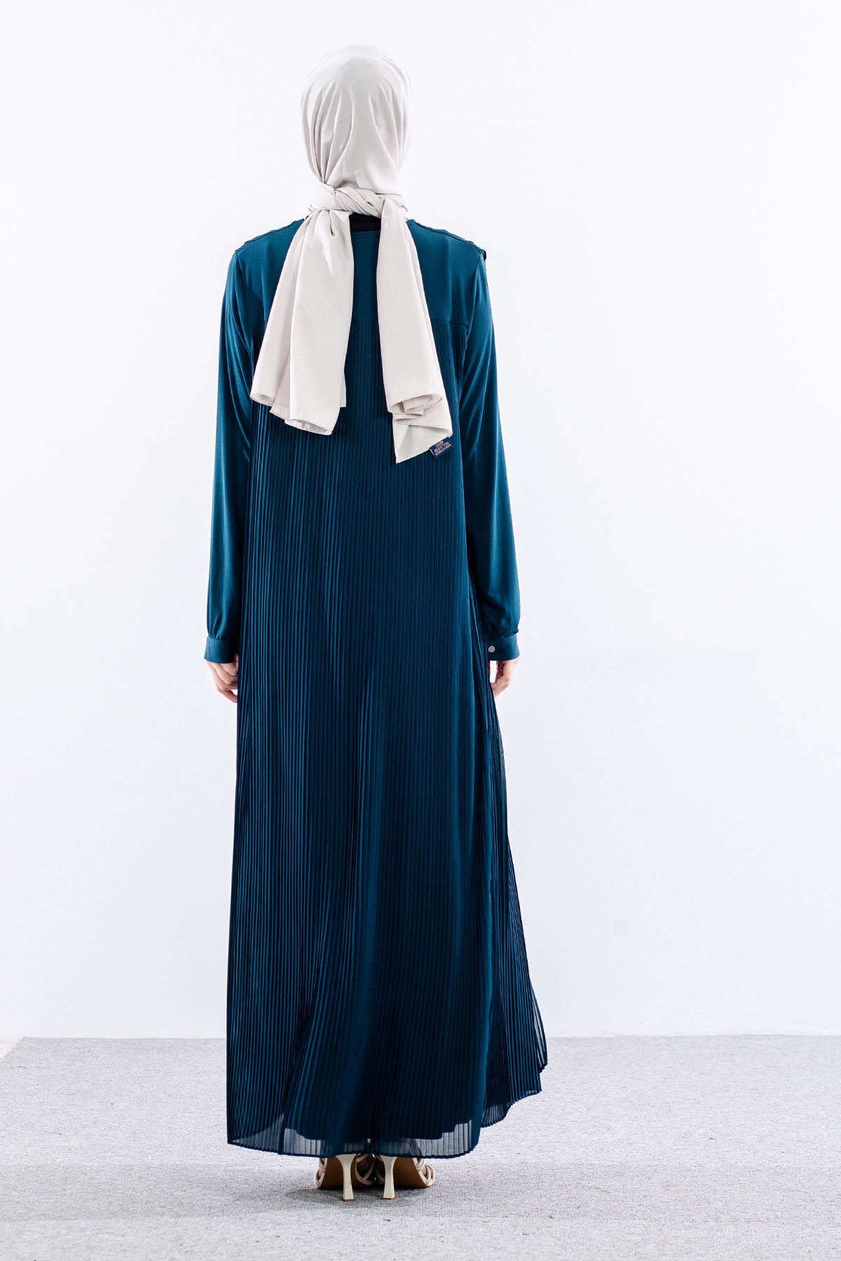 9944 Elbise 4-5-6-7 Pliseli - Petrol - 6